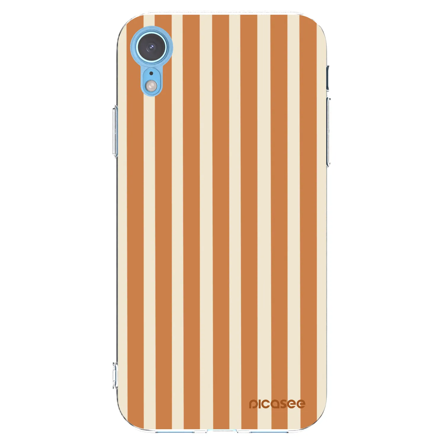 Picasee silikonowe przeźroczyste etui na Apple iPhone XR - Orange lines