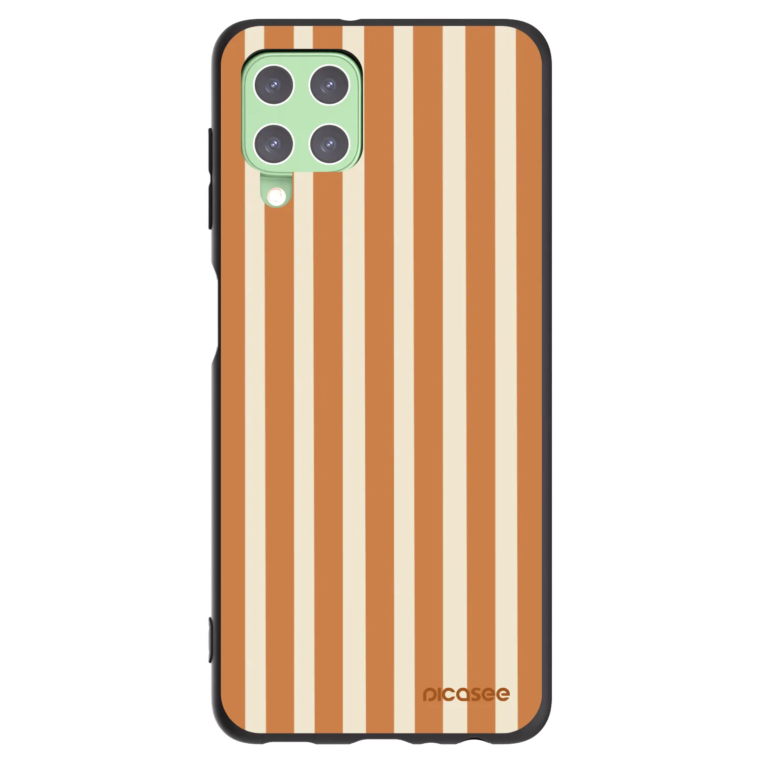 Picasee silikonowe czarne etui na Samsung Galaxy A22 A225F 4G - Orange lines