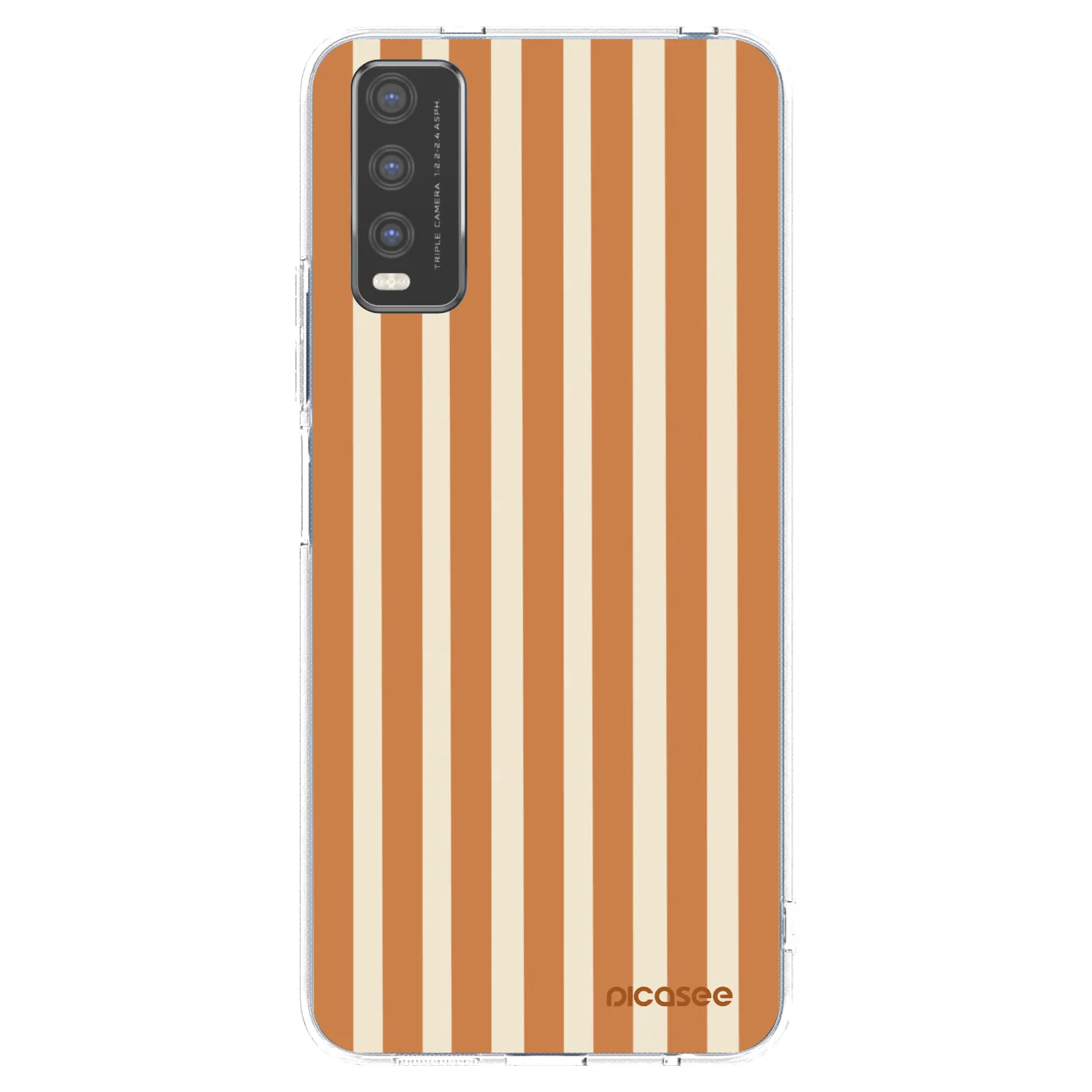 Picasee silikonowe przeźroczyste etui na Vivo Y20s - Orange lines