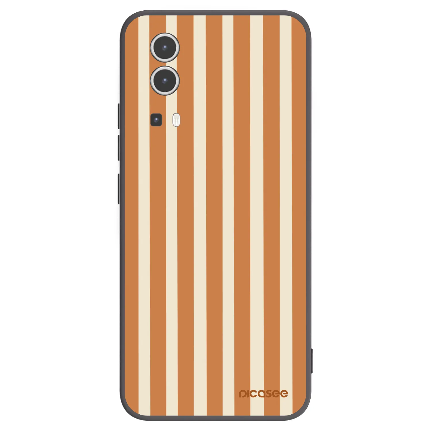 Picasee silikonowe czarne etui na Vivo Y72 5G - Orange lines