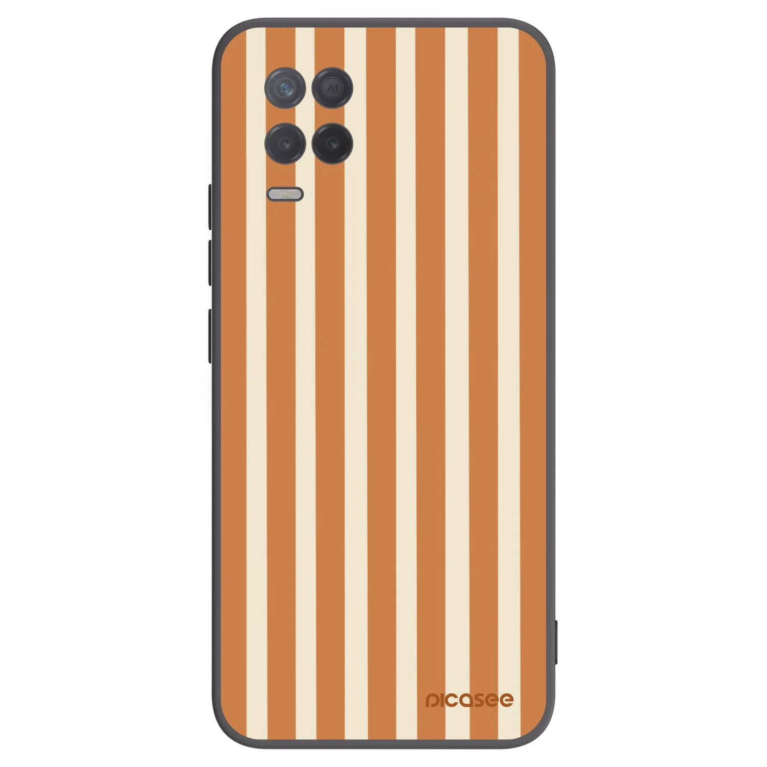 Picasee silikonowe czarne etui na Realme 8 5G - Orange lines