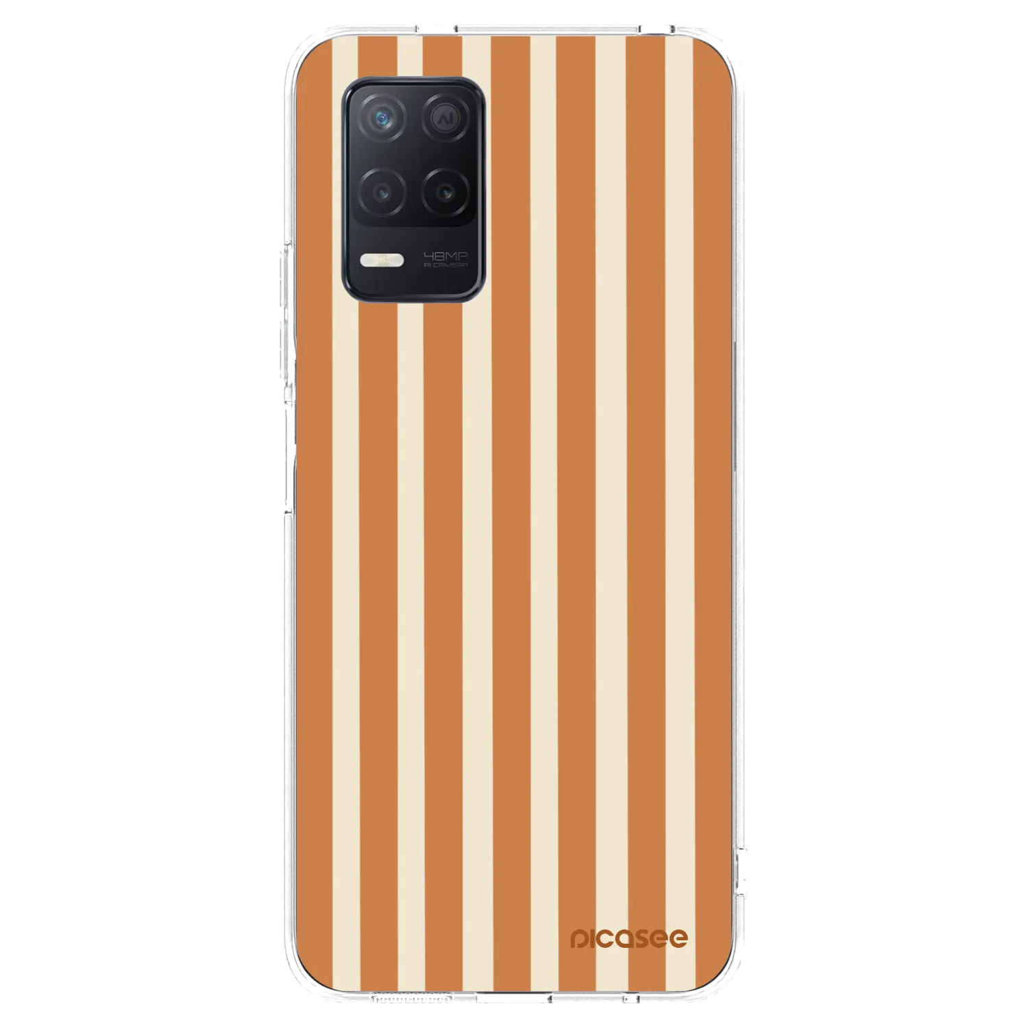 Picasee silikonowe przeźroczyste etui na Realme 8 5G - Orange lines