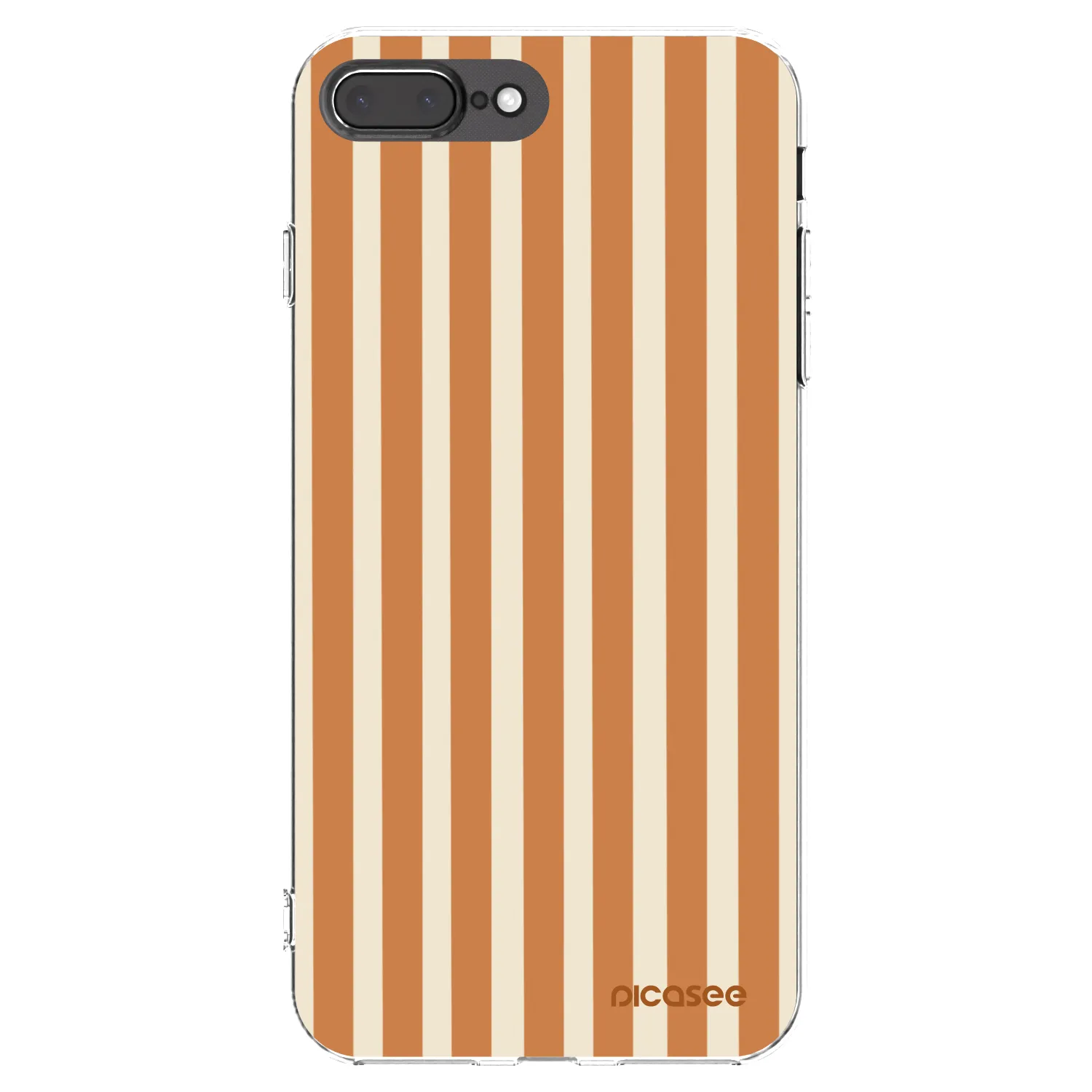 Picasee silikonowe przeźroczyste etui na Apple iPhone 7 Plus - Orange lines