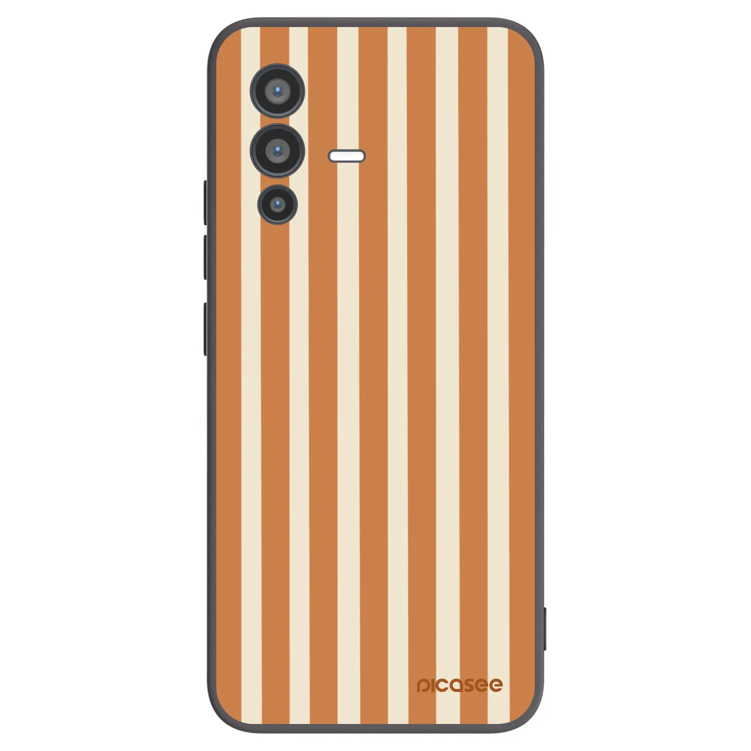 Picasee silikonowe czarne etui na Vivo V23 5G - Orange lines