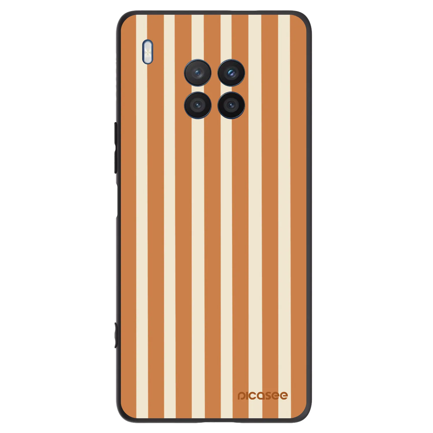 Picasee silikonowe czarne etui na Honor 50 Lite - Orange lines