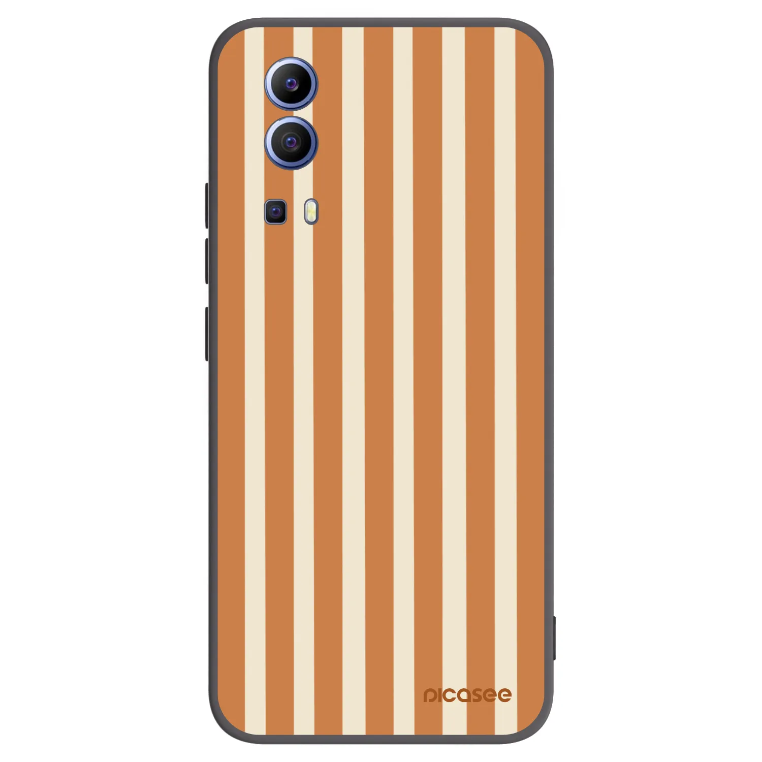 Picasee silikonowe czarne etui na Vivo Y52 5G - Orange lines