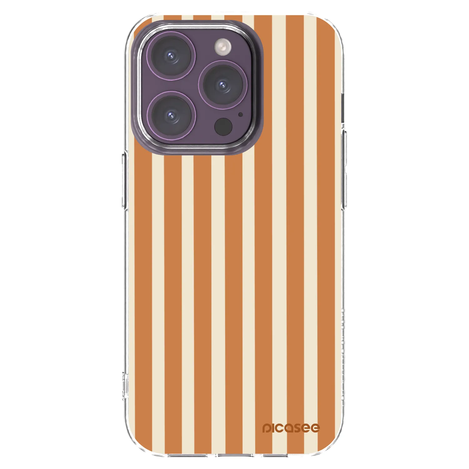 Picasee silikonowe przeźroczyste etui na Apple iPhone 14 Pro - Orange lines