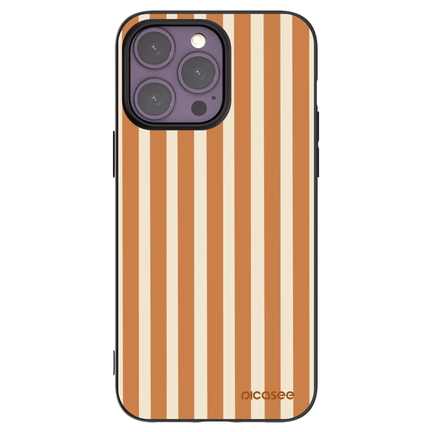 Picasee silikonowe czarne etui na Apple iPhone 14 Pro Max - Orange lines
