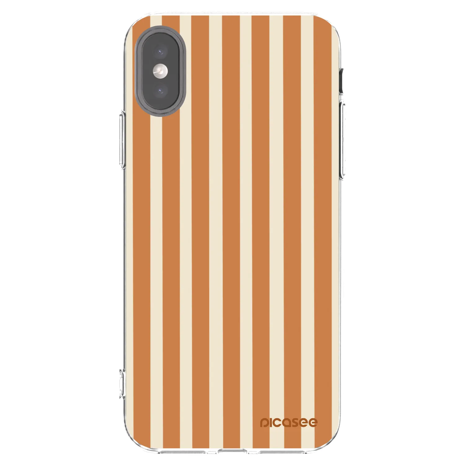 Picasee silikonowe przeźroczyste etui na Apple iPhone X/XS - Orange lines