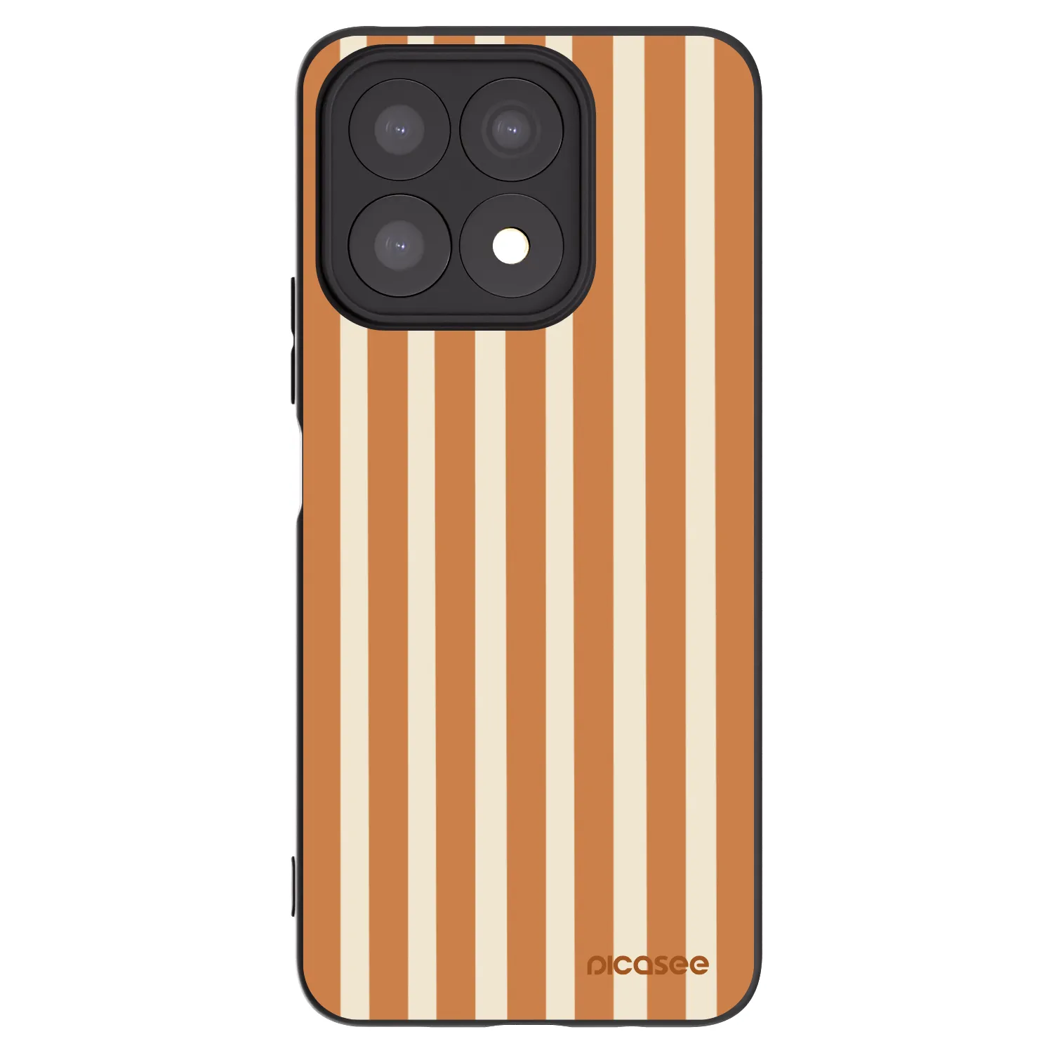 Picasee silikonowe czarne etui na Honor X8a - Orange lines