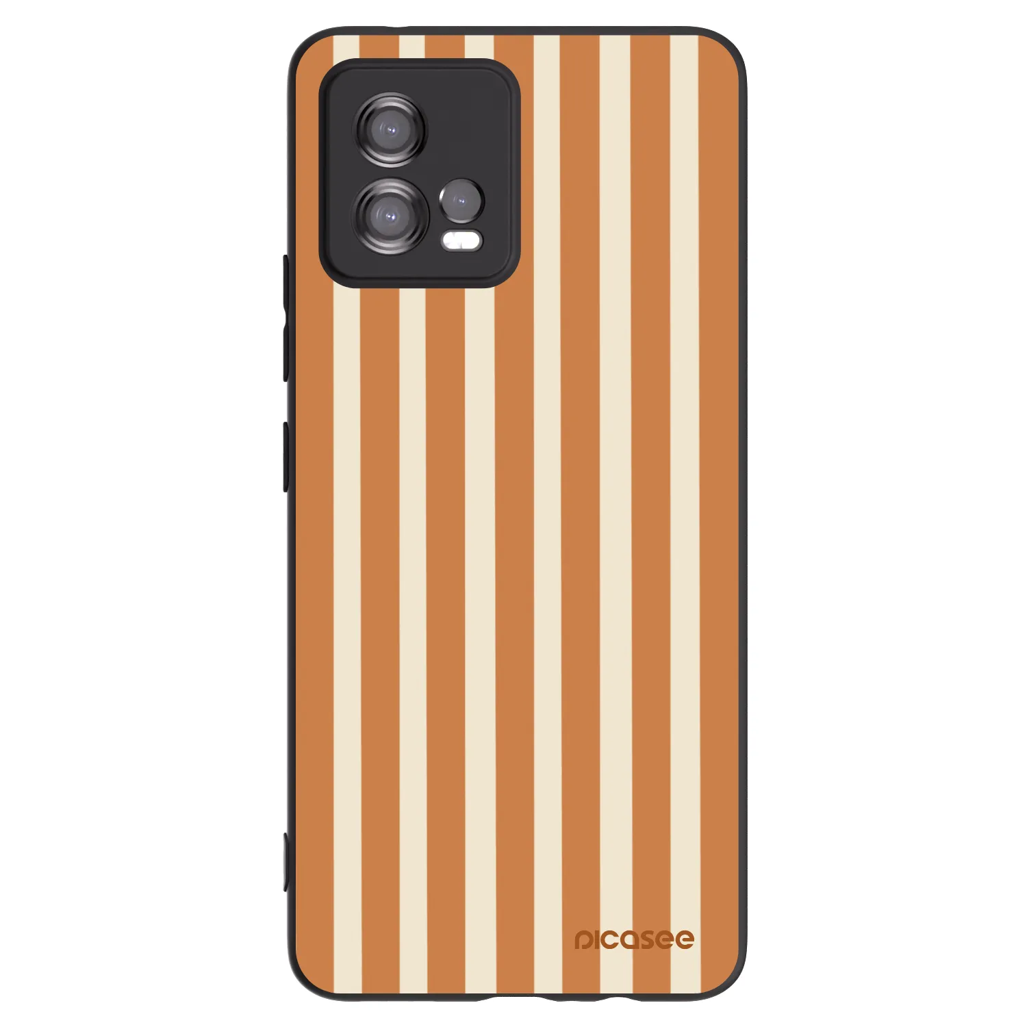 Picasee silikonowe czarne etui na Motorola Moto G72 - Orange lines