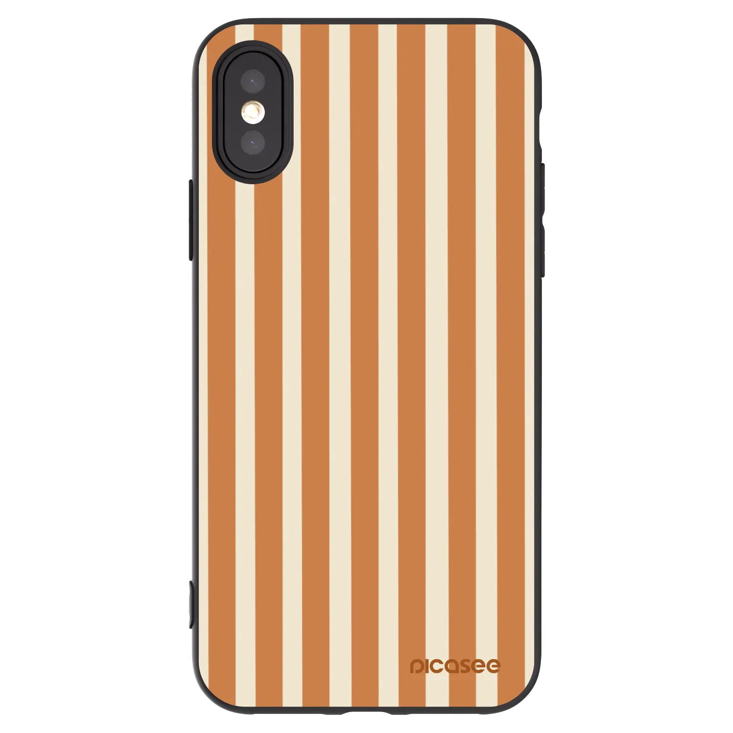 Picasee silikonowe czarne etui na Apple iPhone X/XS - Orange lines