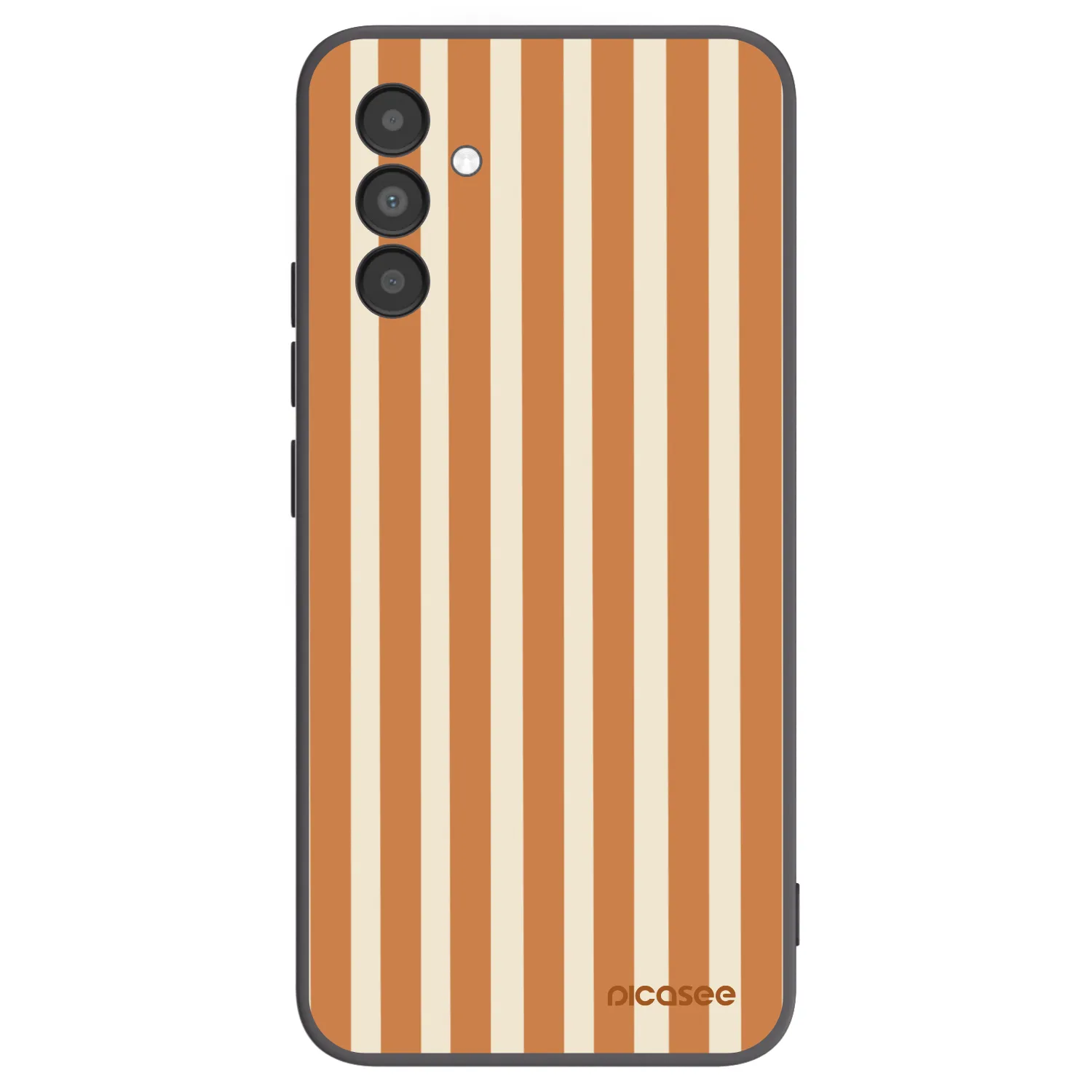 Picasee silikonowe czarne etui na Samsung Galaxy A04s A047F - Orange lines