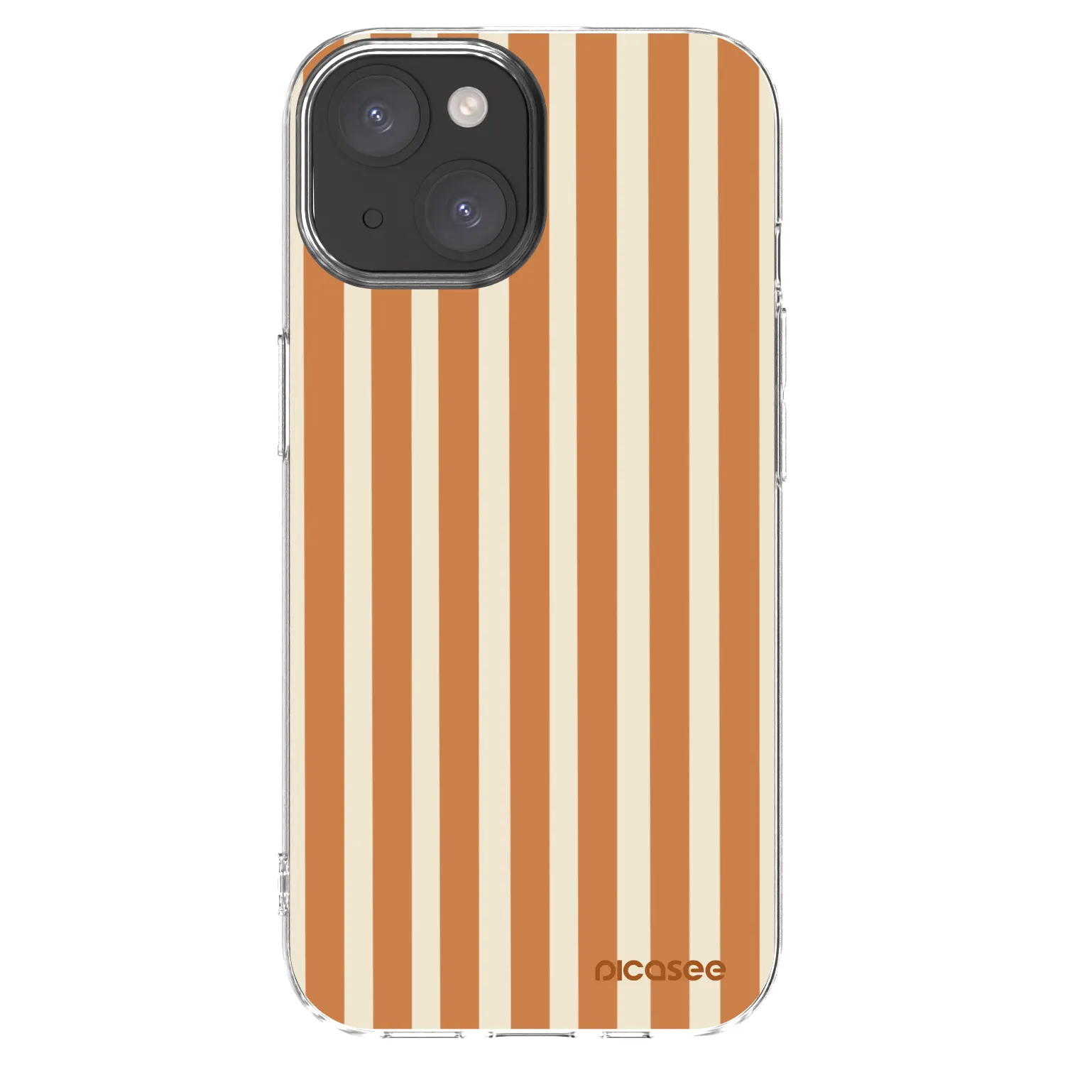 Picasee silikonowe przeźroczyste etui na Apple iPhone 15 - Orange lines