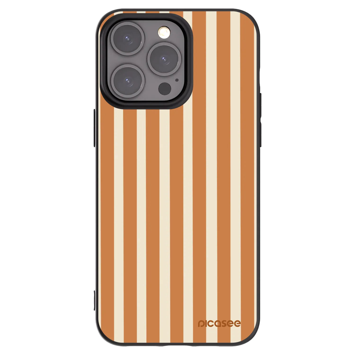 Picasee silikonowe czarne etui na Apple iPhone 15 Pro Max - Orange lines