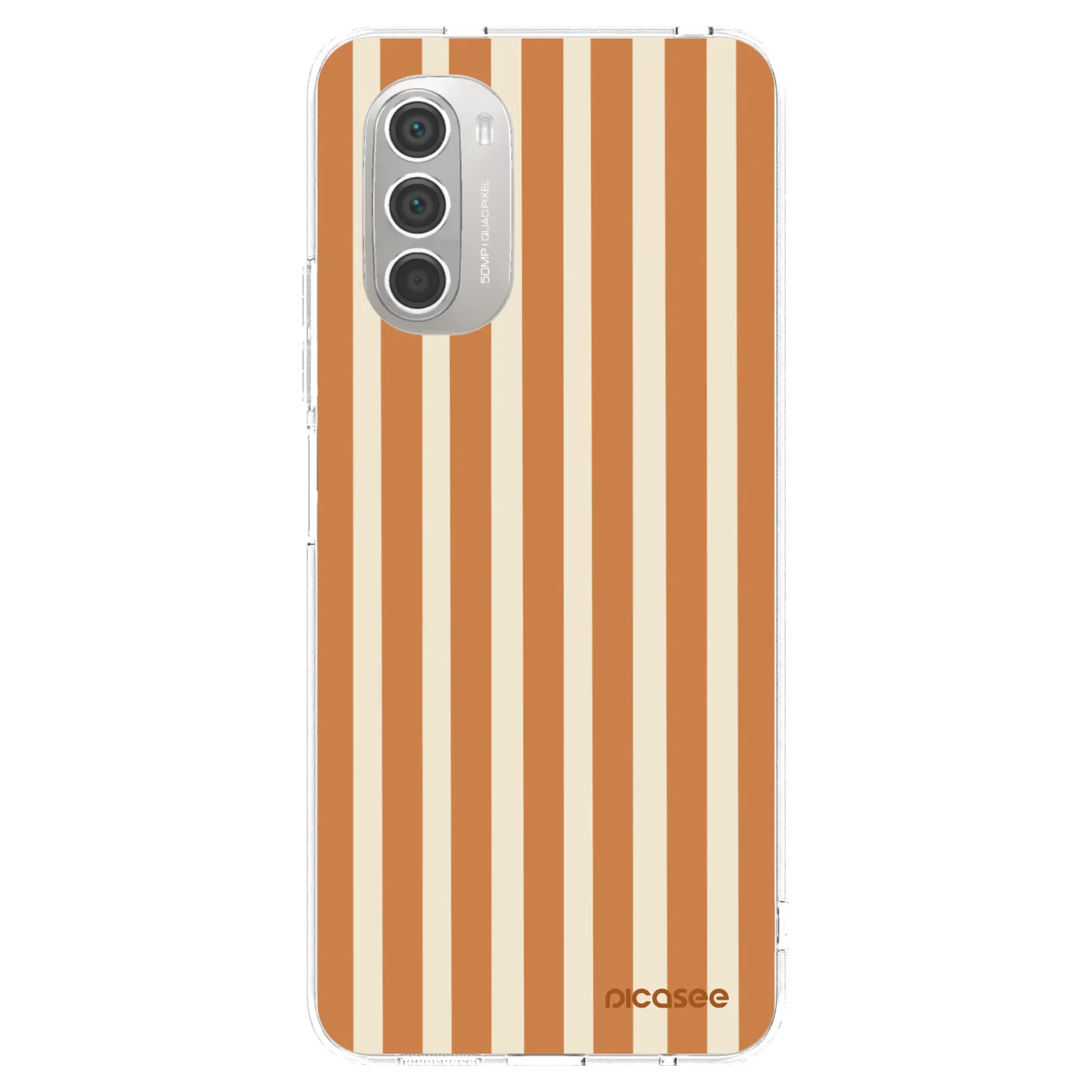Picasee silikonowe przeźroczyste etui na Motorola Moto G51 - Orange lines