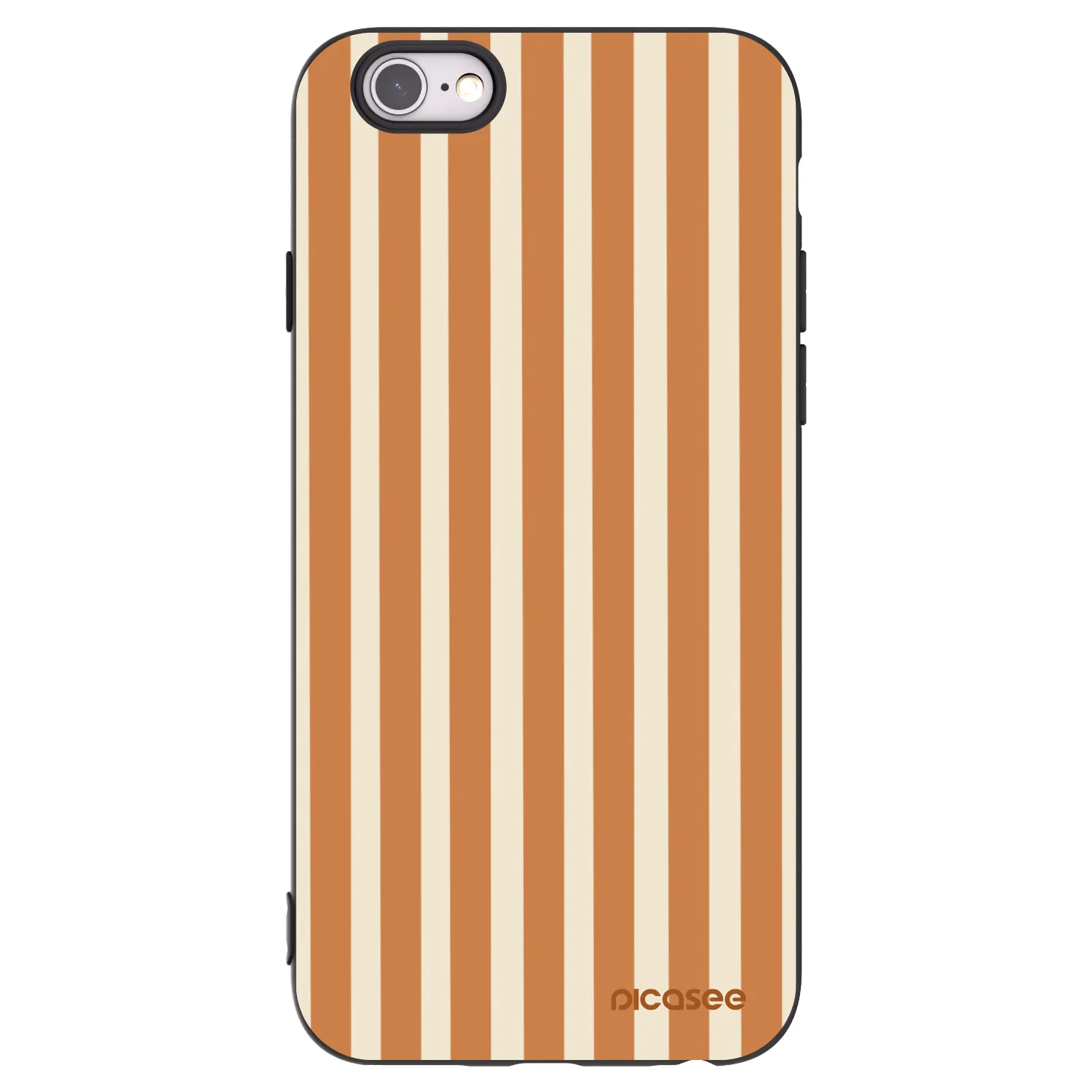 Picasee silikonowe czarne etui na Apple iPhone 6/6S - Orange lines