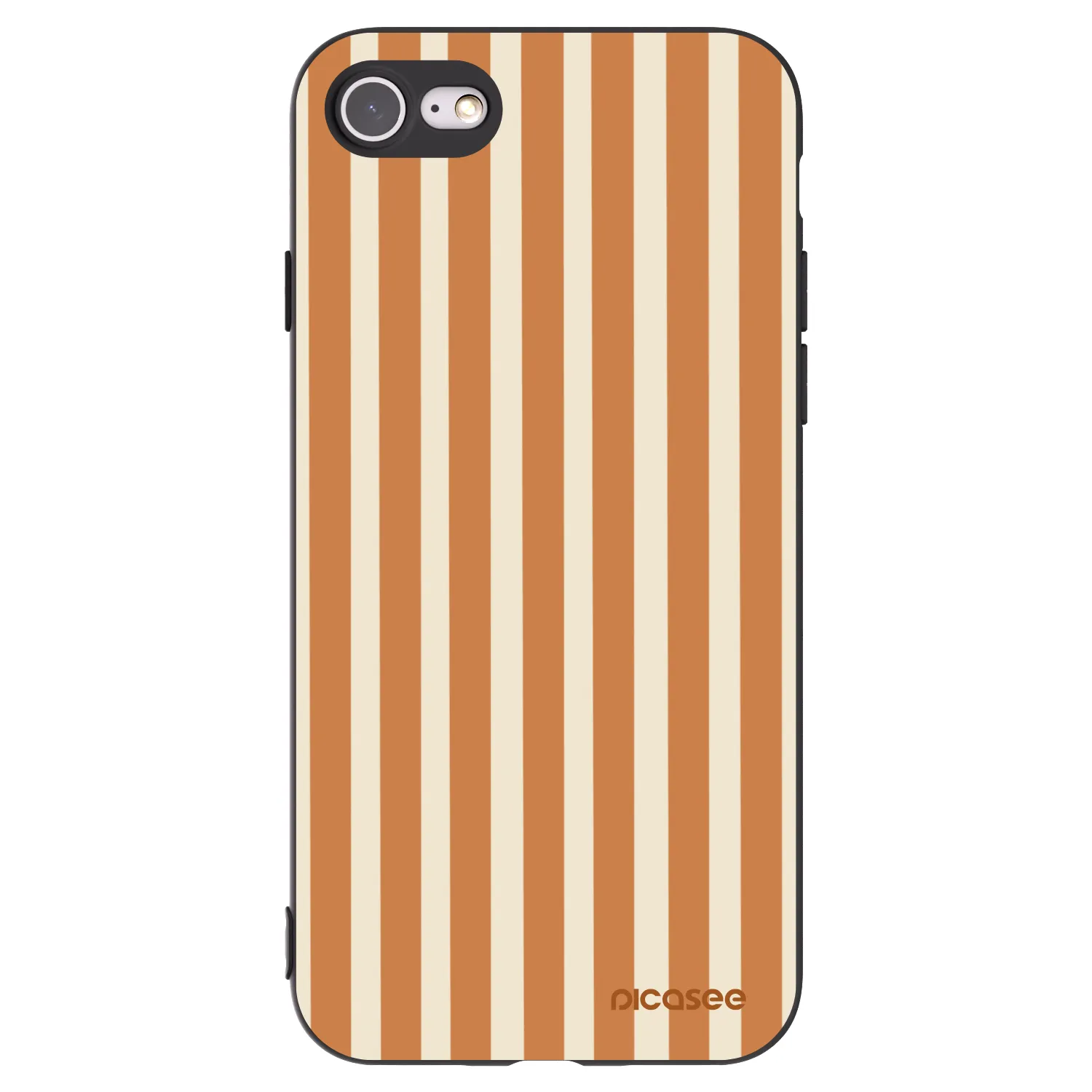 Picasee silikonowe czarne etui na Apple iPhone 7 - Orange lines