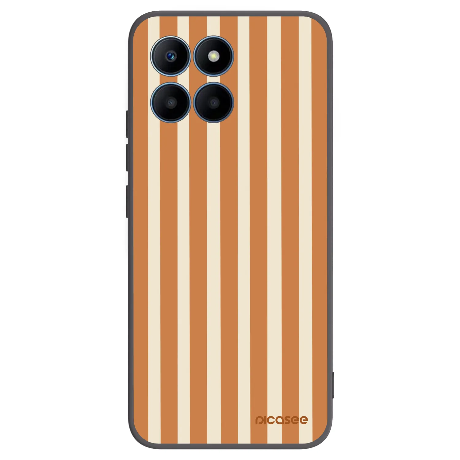 Picasee silikonowe czarne etui na Honor 70 Lite - Orange lines