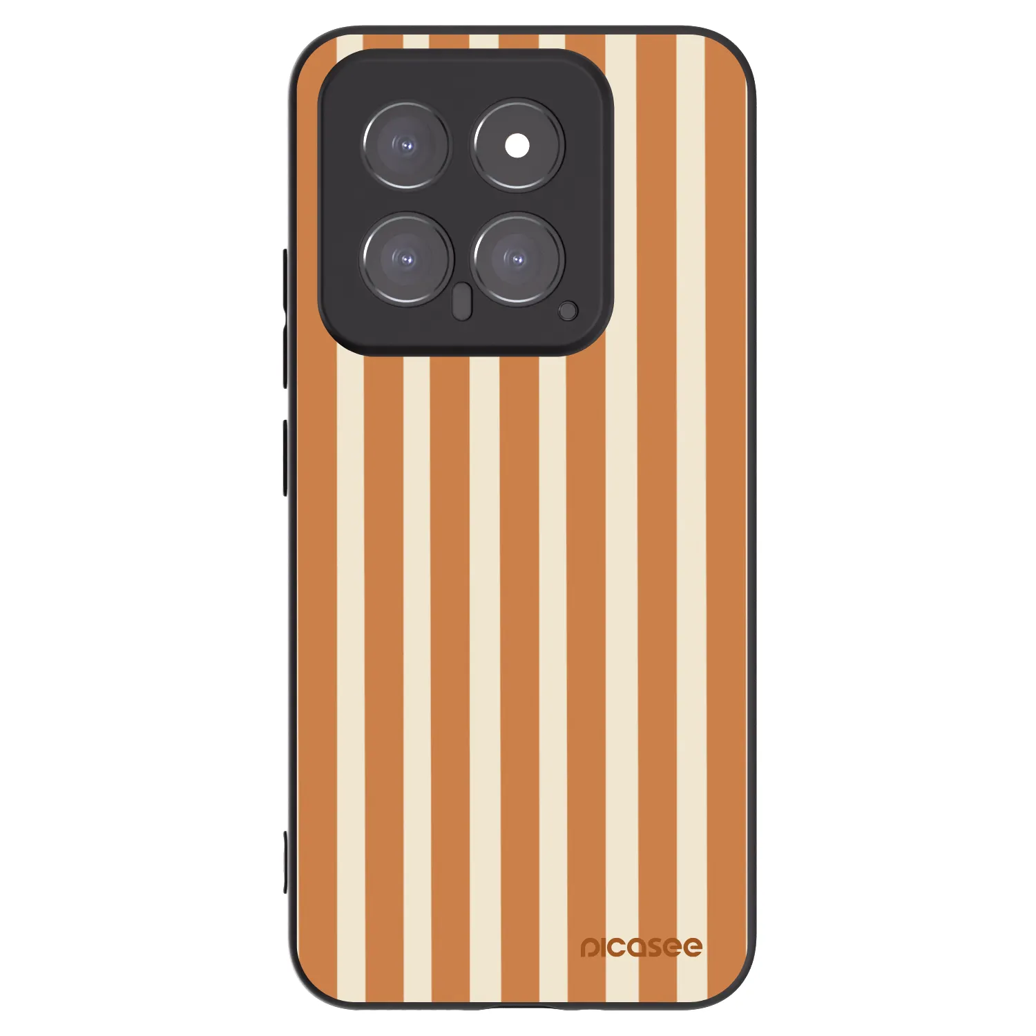 Picasee silikonowe czarne etui na Xiaomi 14 - Orange lines