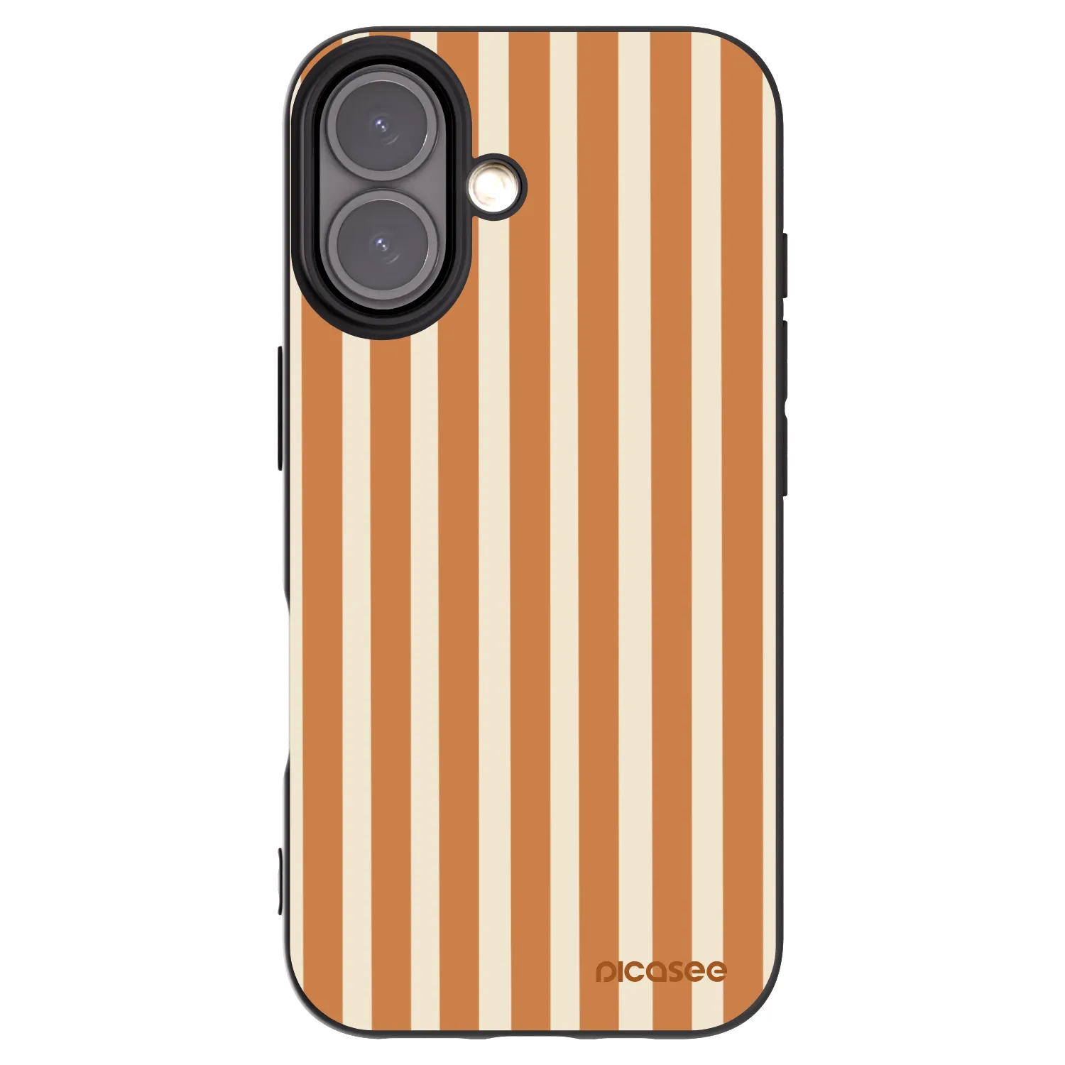 Picasee silikonowe czarne etui na Apple iPhone 16 - Orange lines