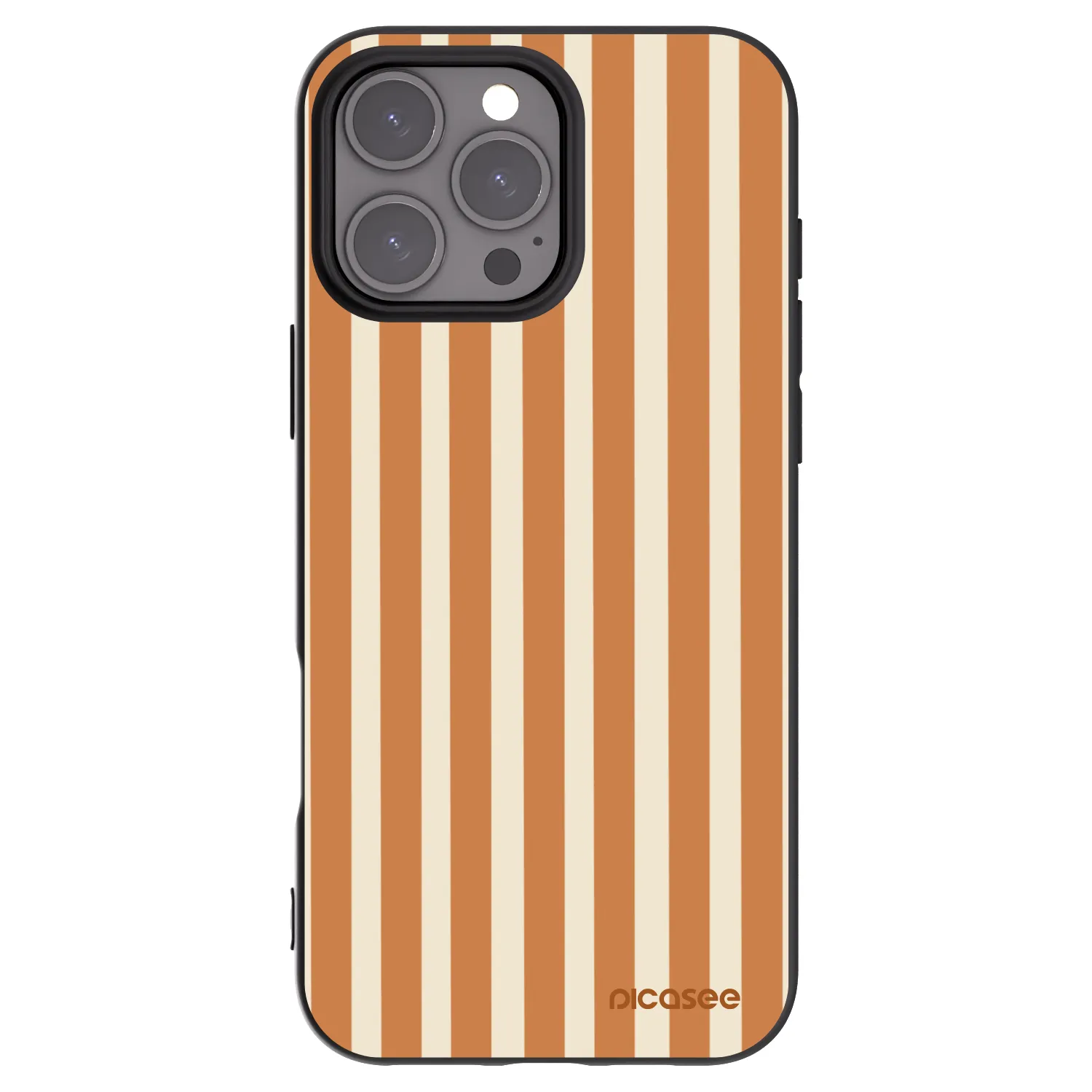 Picasee silikonowe czarne etui na Apple iPhone 16 Pro Max - Orange lines