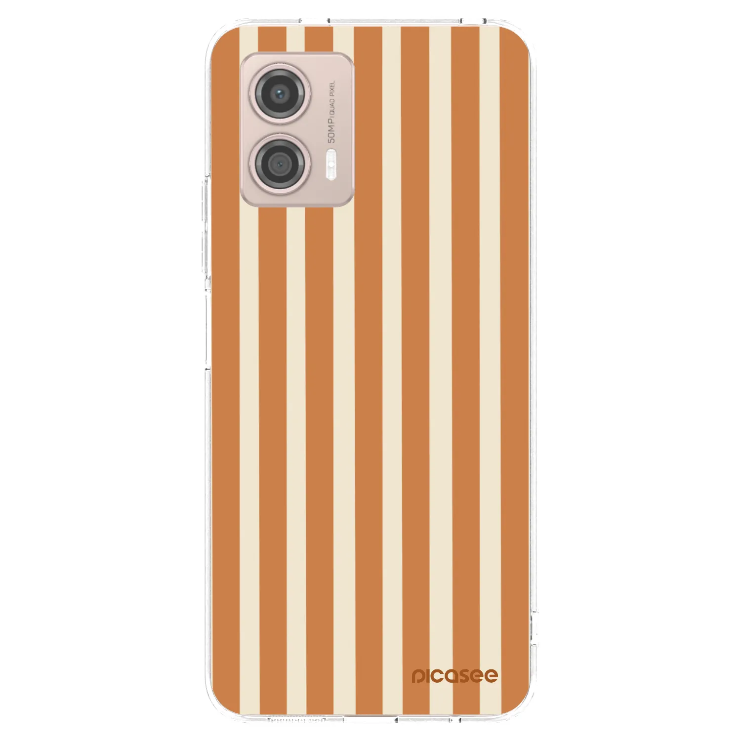 Picasee silikonowe przeźroczyste etui na Motorola Moto G53 5G - Orange lines