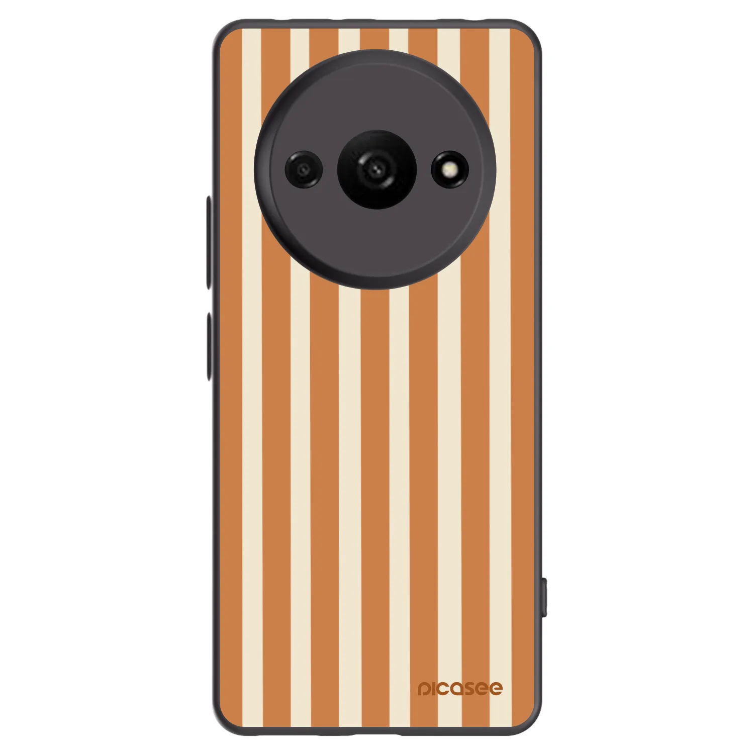 Picasee silikonowe czarne etui na Xiaomi Redmi A3 - Orange lines