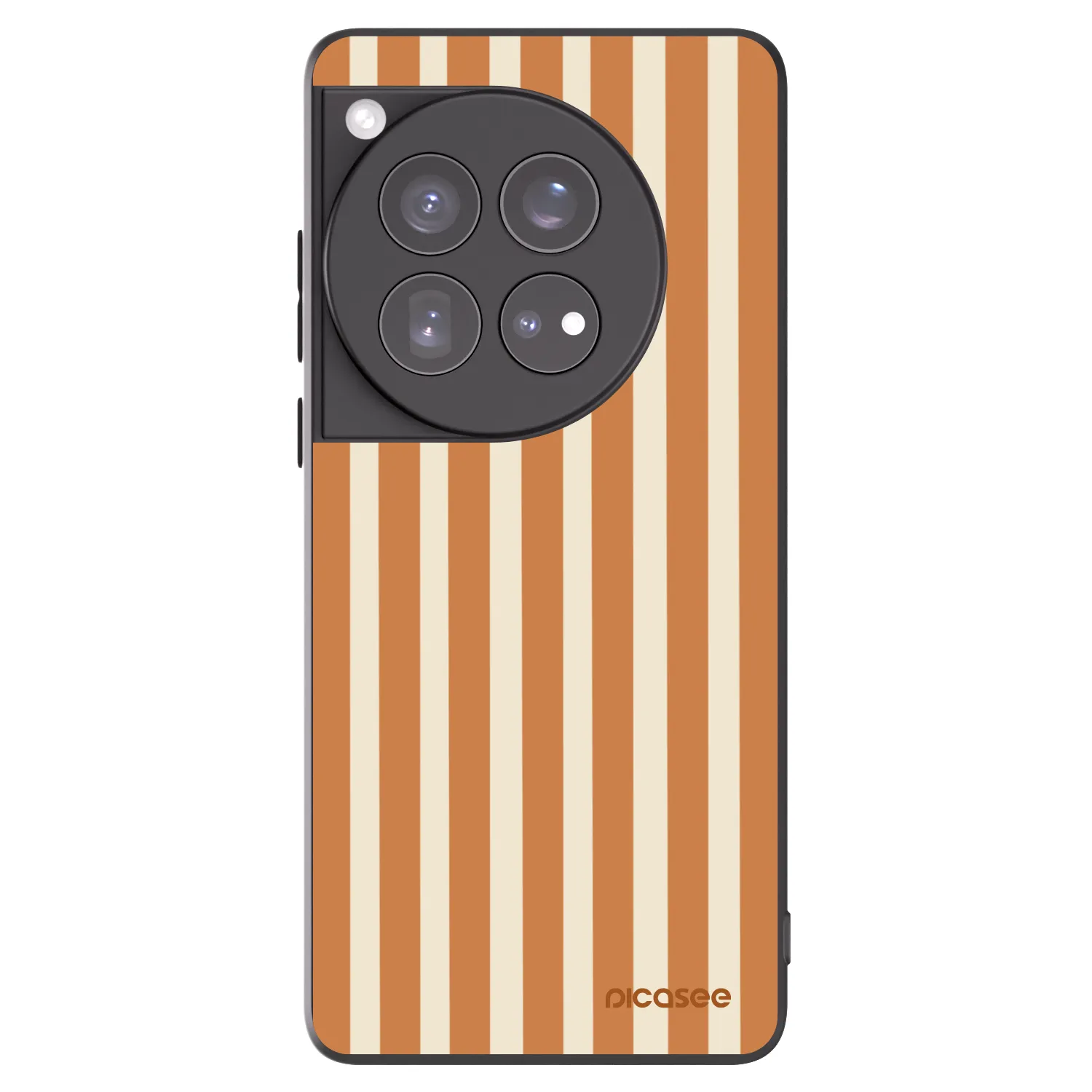 Picasee silikonowe czarne etui na OnePlus 12 5G - Orange lines