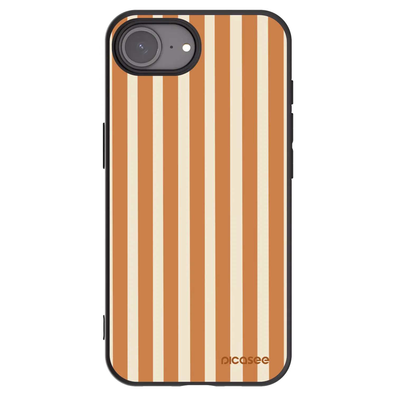 Picasee silikonowe czarne etui na Apple iPhone 16e - Orange lines