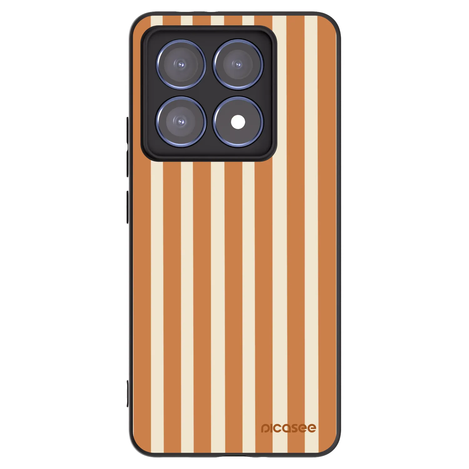 Picasee silikonowe czarne etui na Xiaomi 14T Pro - Orange lines