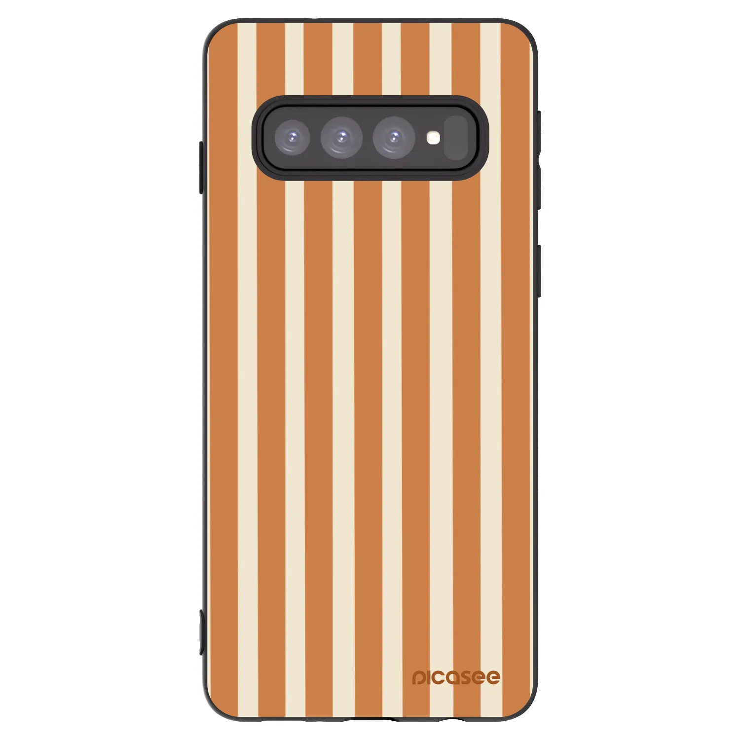 Picasee silikonowe czarne etui na Samsung Galaxy S10 G973 - Orange lines