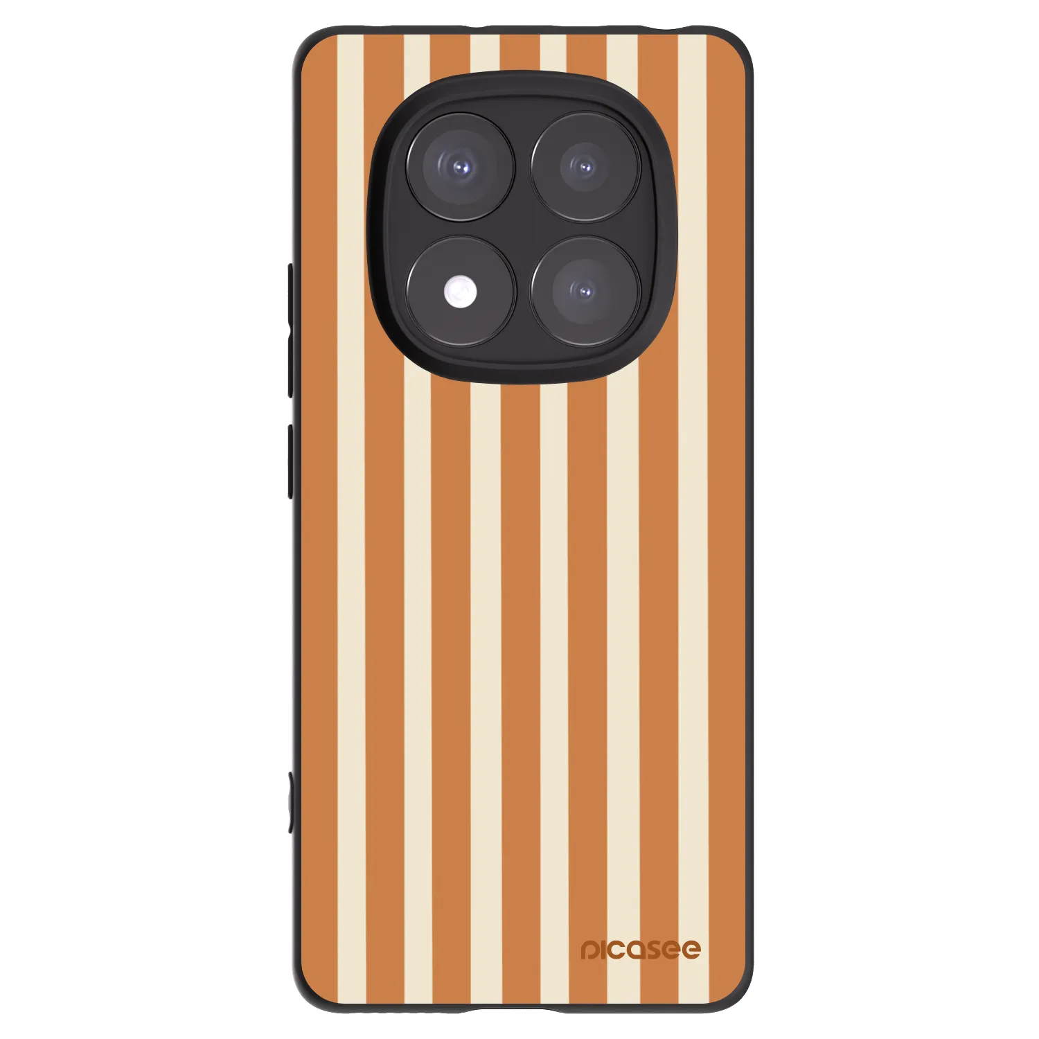 Picasee silikonowe czarne etui na Xiaomi Redmi Note 14 Pro+ 5G - Orange lines