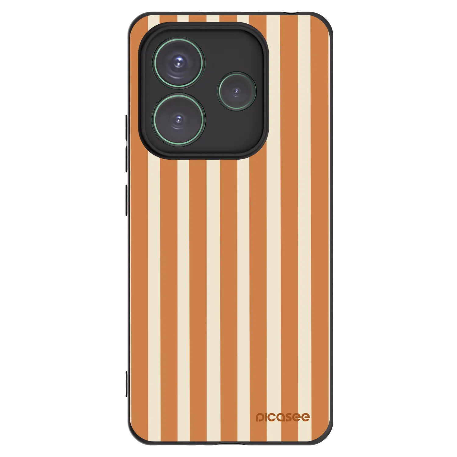 Picasee silikonowe czarne etui na Xiaomi Redmi Note 14 5G - Orange lines