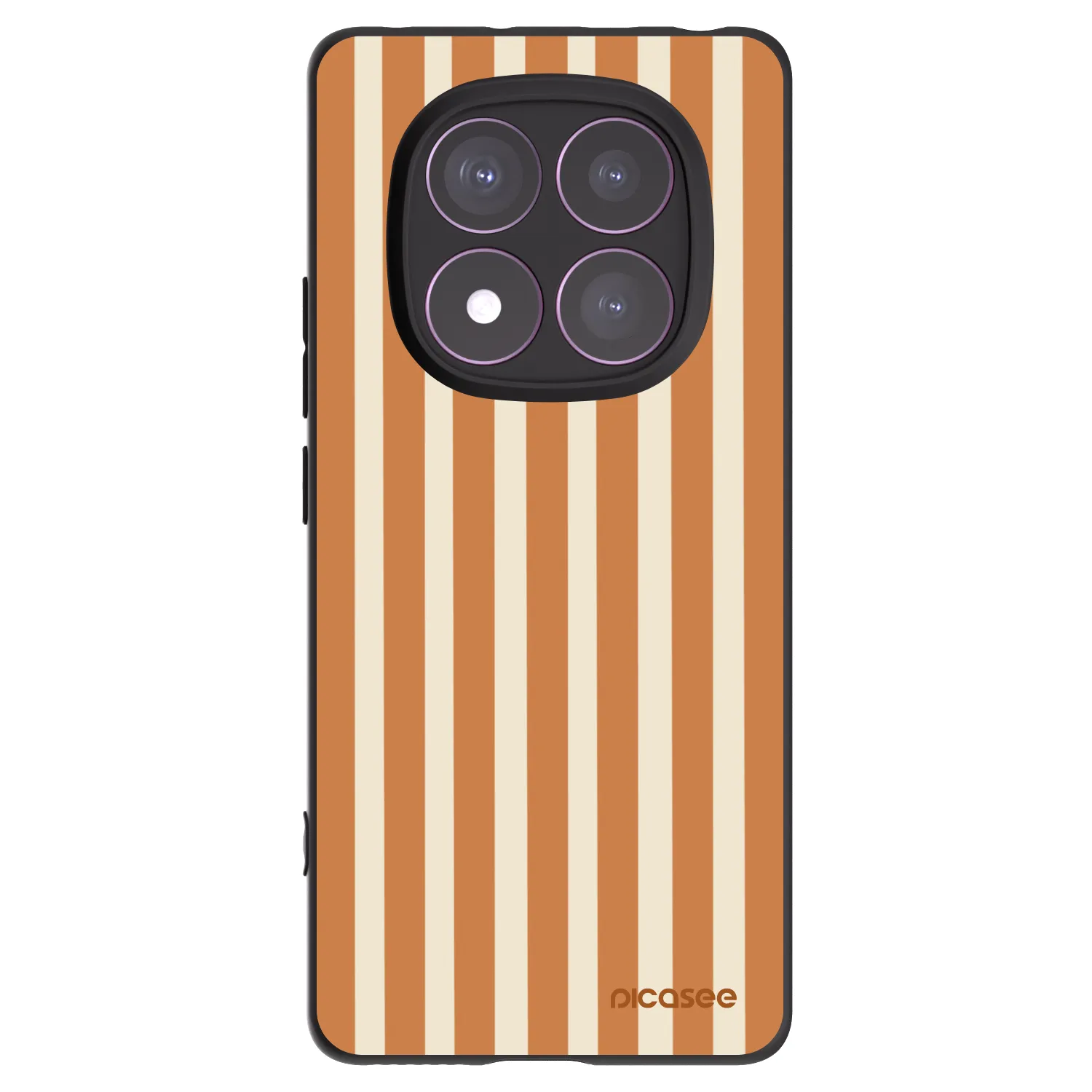 Picasee silikonowe czarne etui na Xiaomi Redmi Note 14 Pro 4G - Orange lines