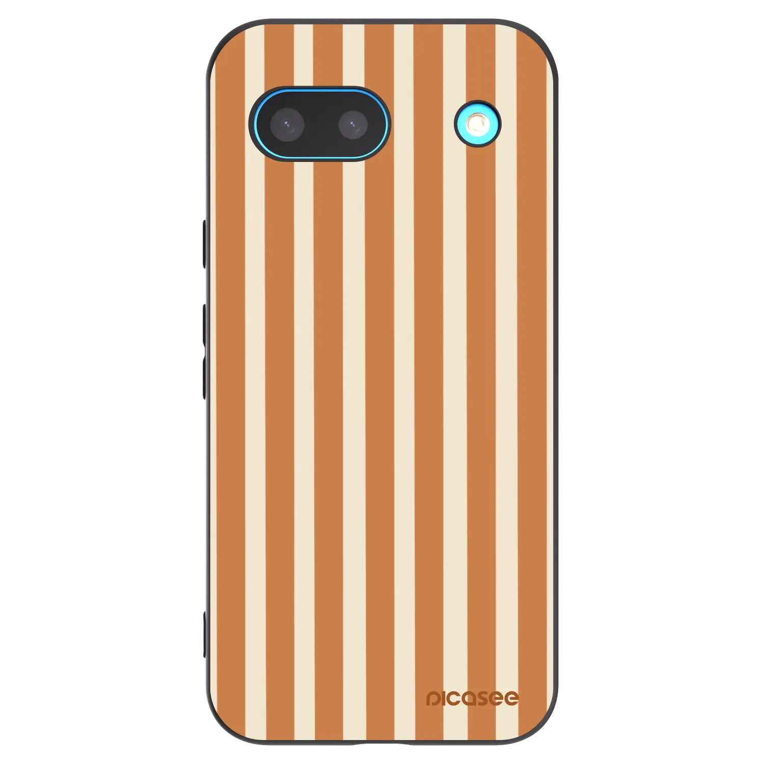 Picasee silikonowe czarne etui na Google Pixel 8 - Orange lines