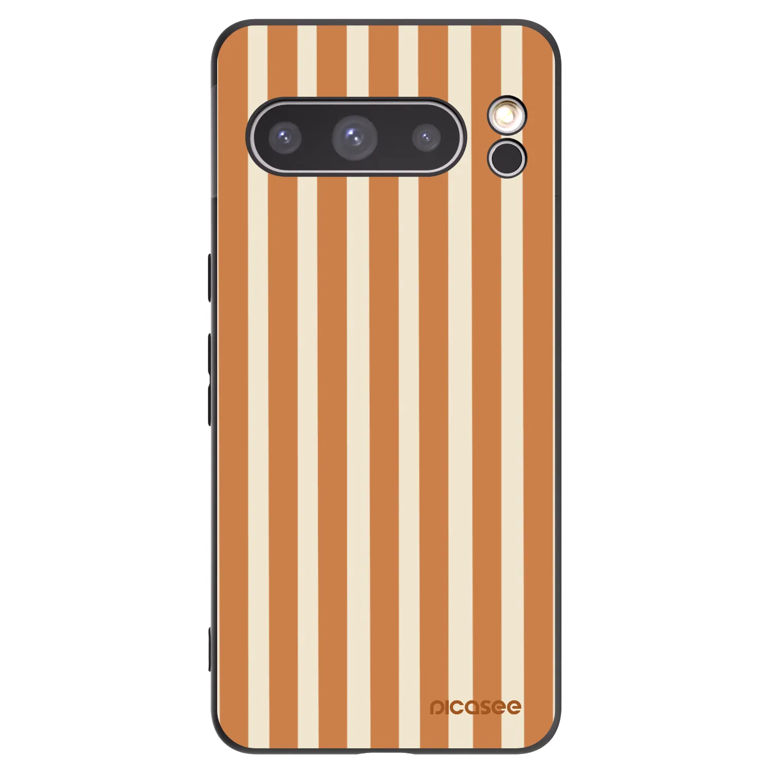 Picasee silikonowe czarne etui na Google Pixel 8 Pro - Orange lines
