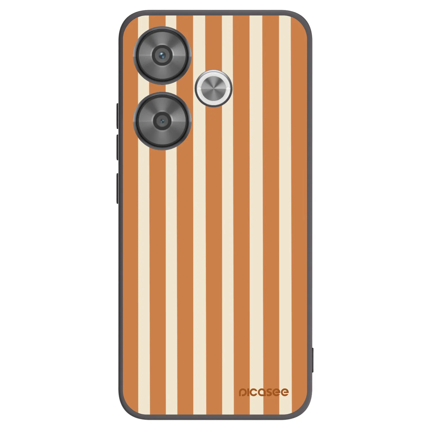 Picasee silikonowe czarne etui na Xiaomi Poco F6 - Orange lines