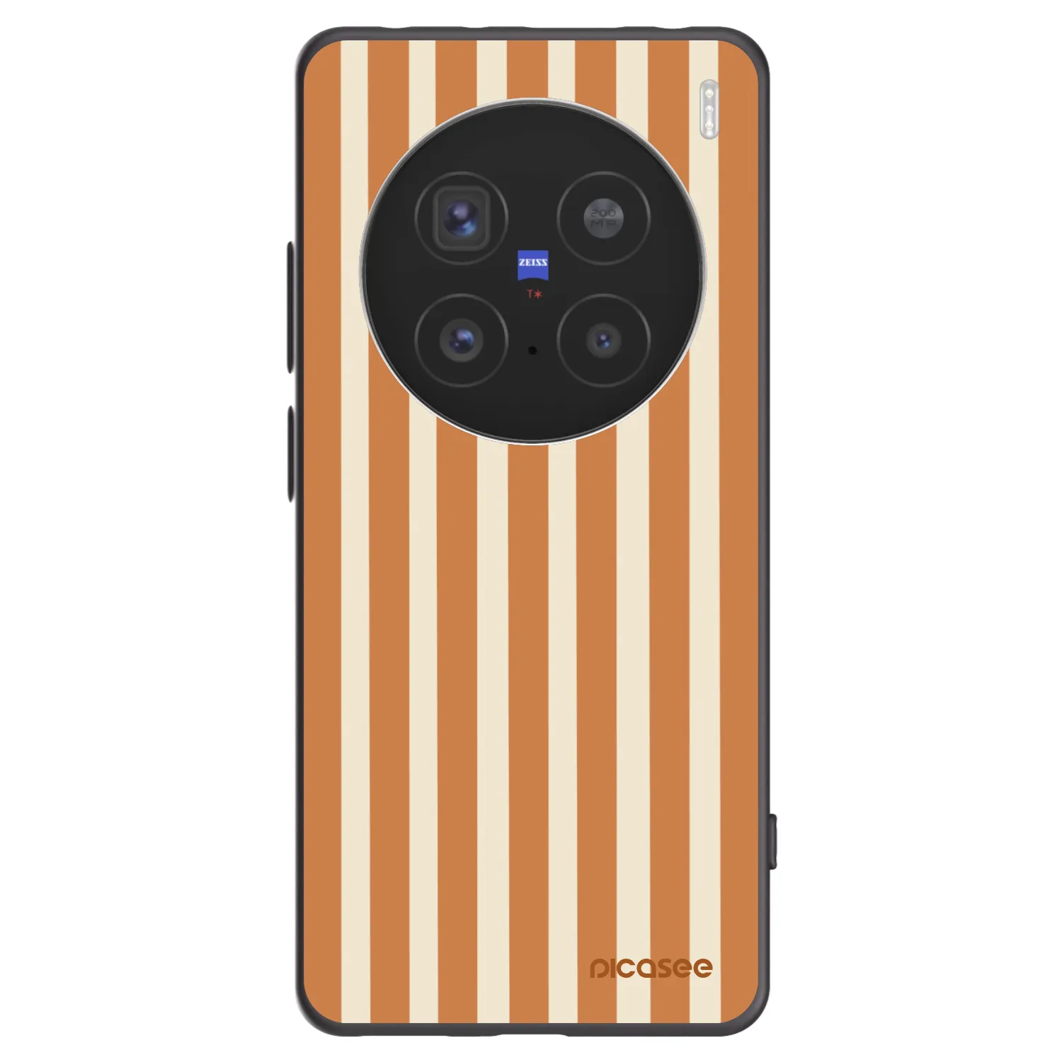 Picasee silikonowe czarne etui na Vivo X200 Pro - Orange lines