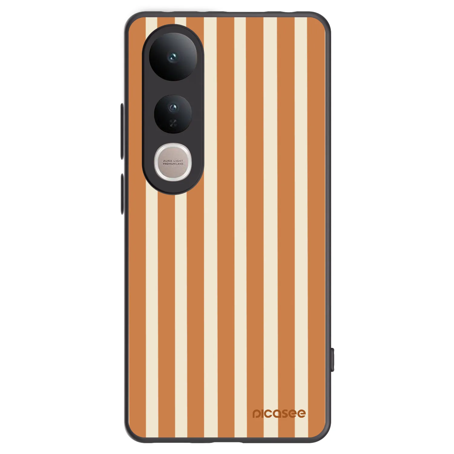 Picasee silikonowe czarne etui na Vivo V50 Lite 5G - Orange lines