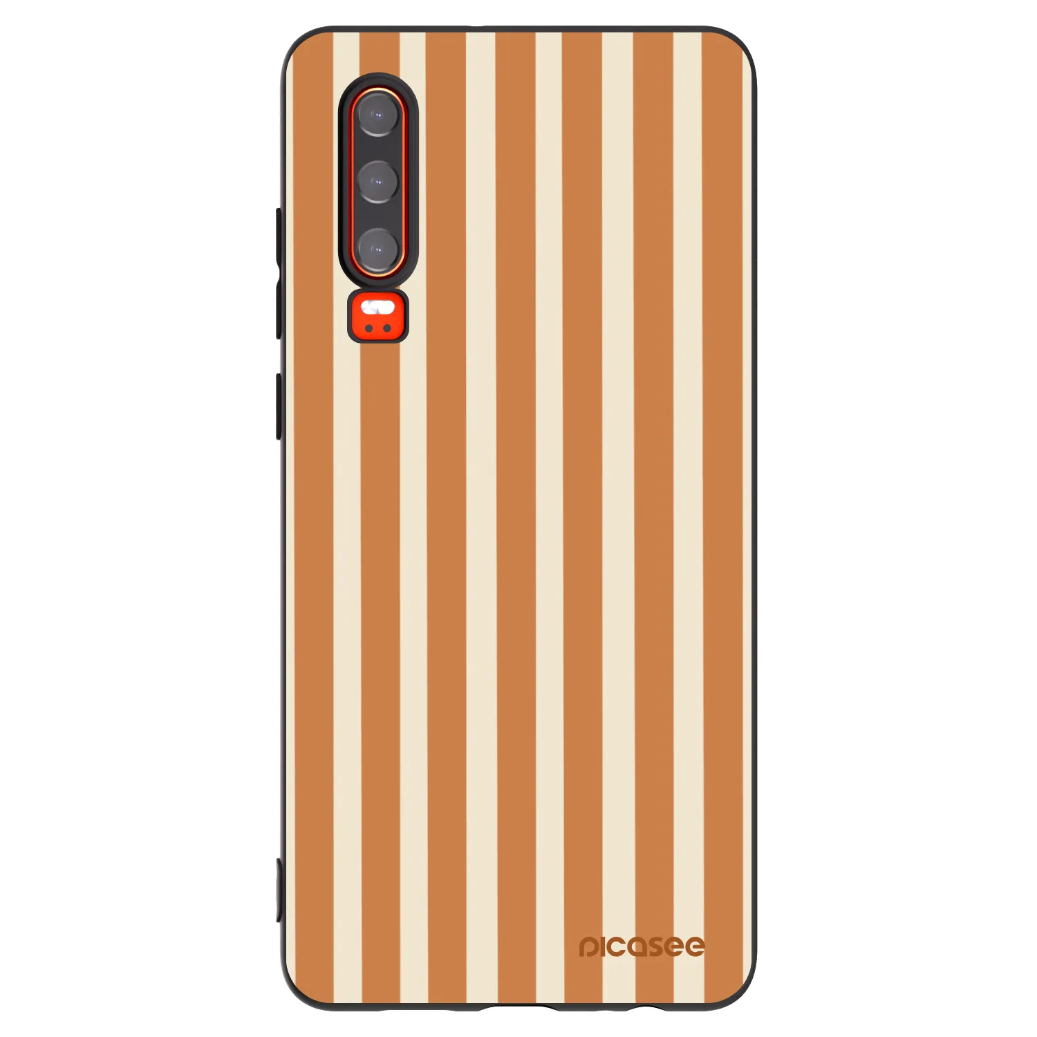 Picasee silikonowe czarne etui na Huawei P30 - Orange lines