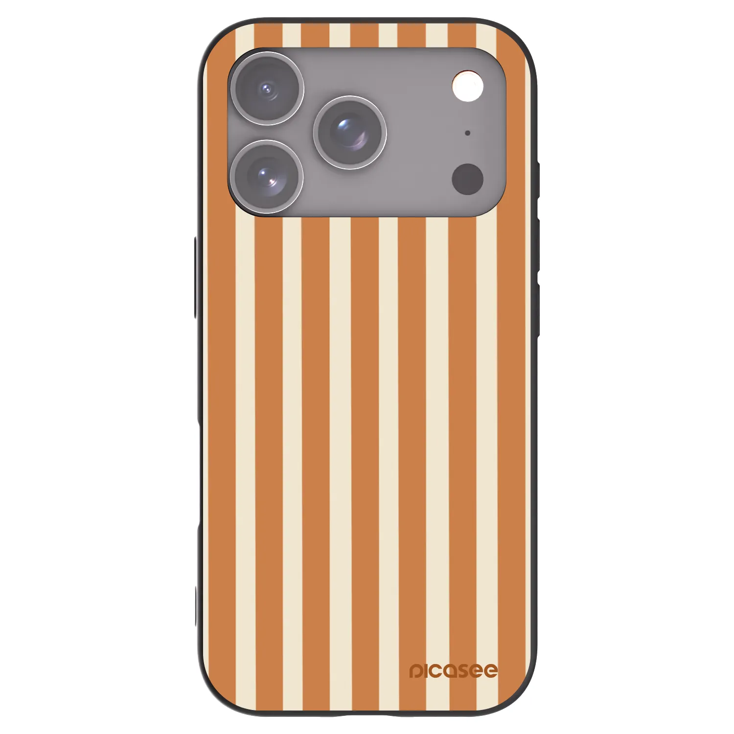 Picasee silikonowe czarne etui na Apple iPhone 17 Pro - Orange lines
