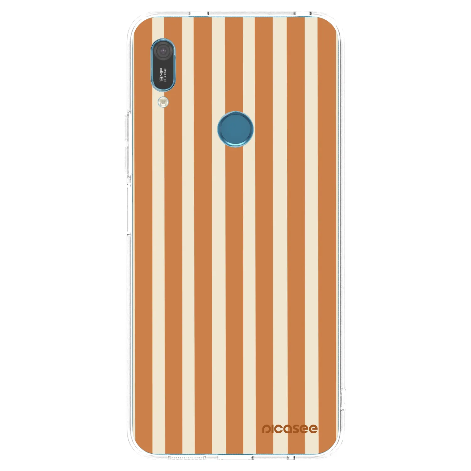 Picasee silikonowe przeźroczyste etui na Huawei Y6 2019 - Orange lines