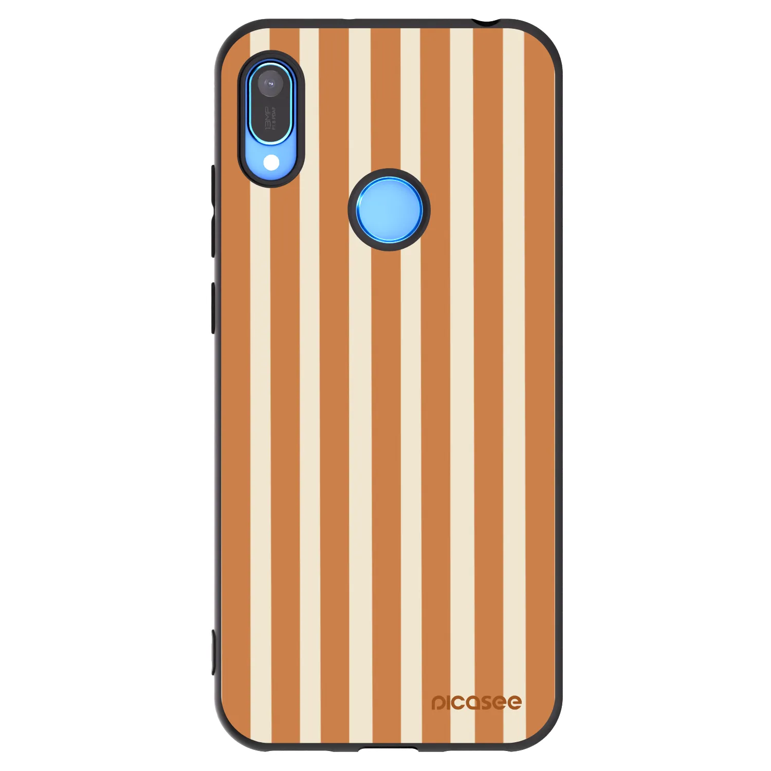 Picasee silikonowe czarne etui na Huawei Y6 2019 - Orange lines