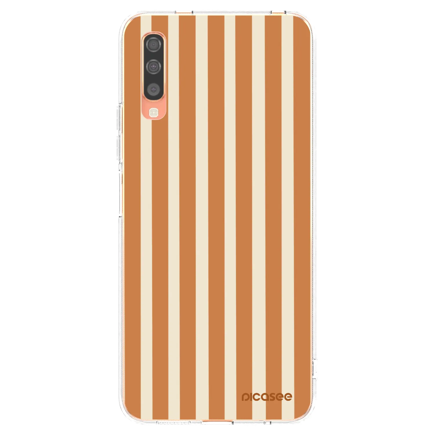 Picasee silikonowe przeźroczyste etui na Samsung Galaxy A70 A705F - Orange lines