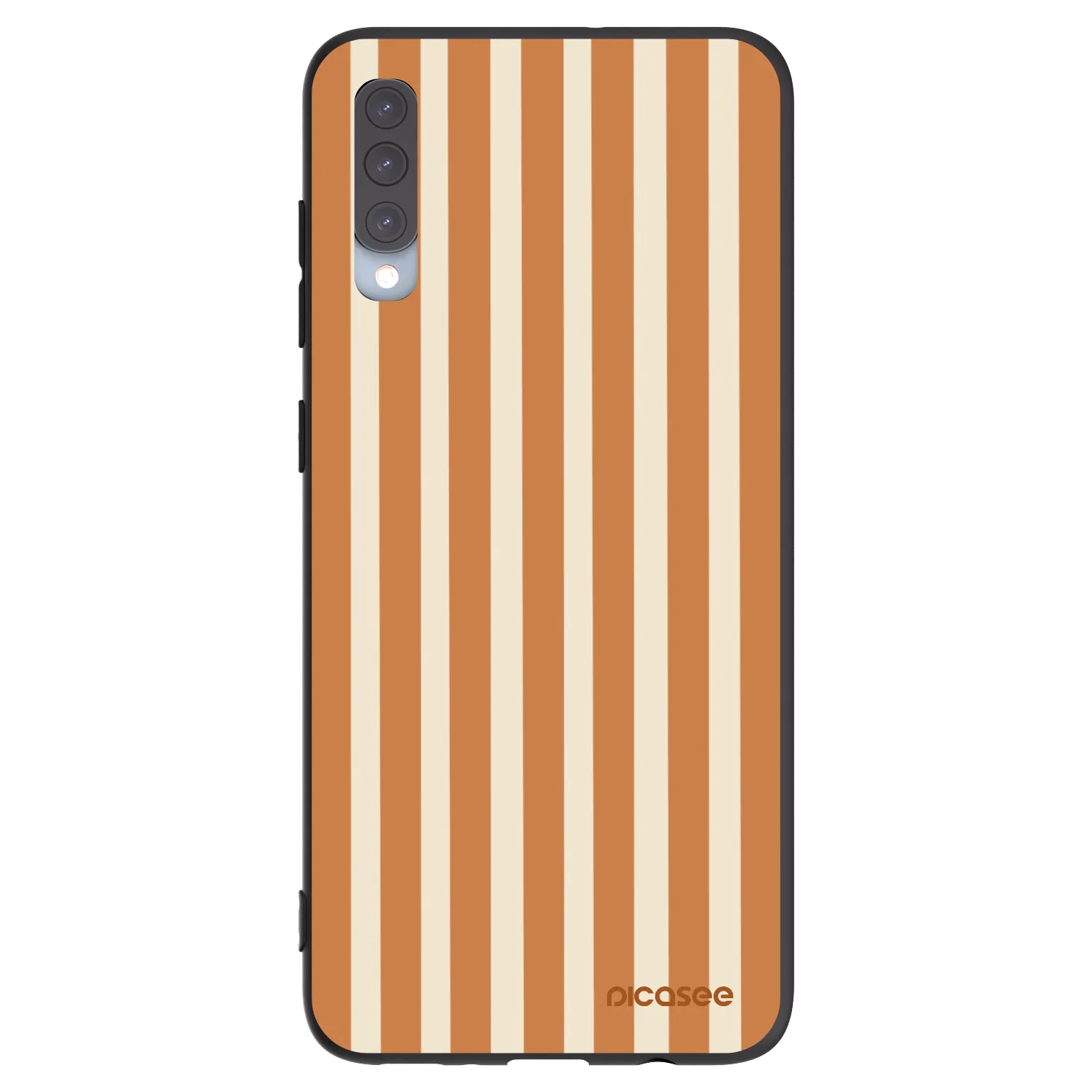 Picasee silikonowe czarne etui na Samsung Galaxy A70 A705F - Orange lines