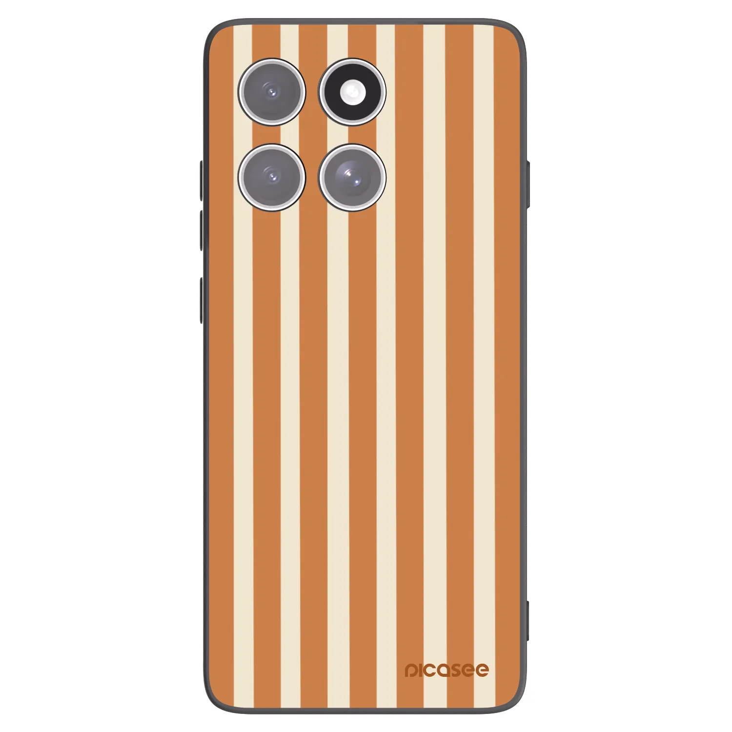 Picasee silikonowe czarne etui na Motorola Edge 60 Pro - Orange lines