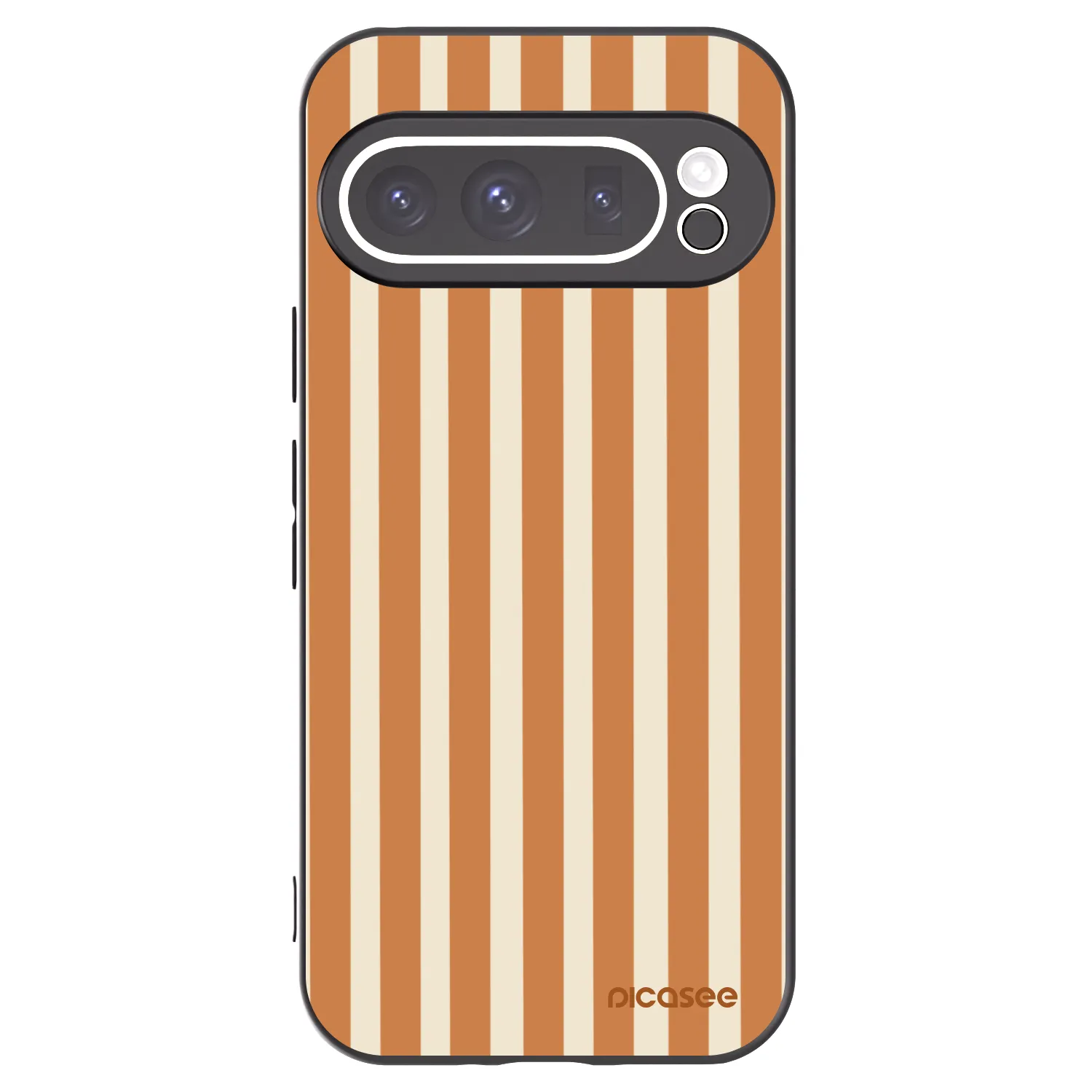 Picasee silikonowe czarne etui na Google Pixel 9 Pro XL - Orange lines