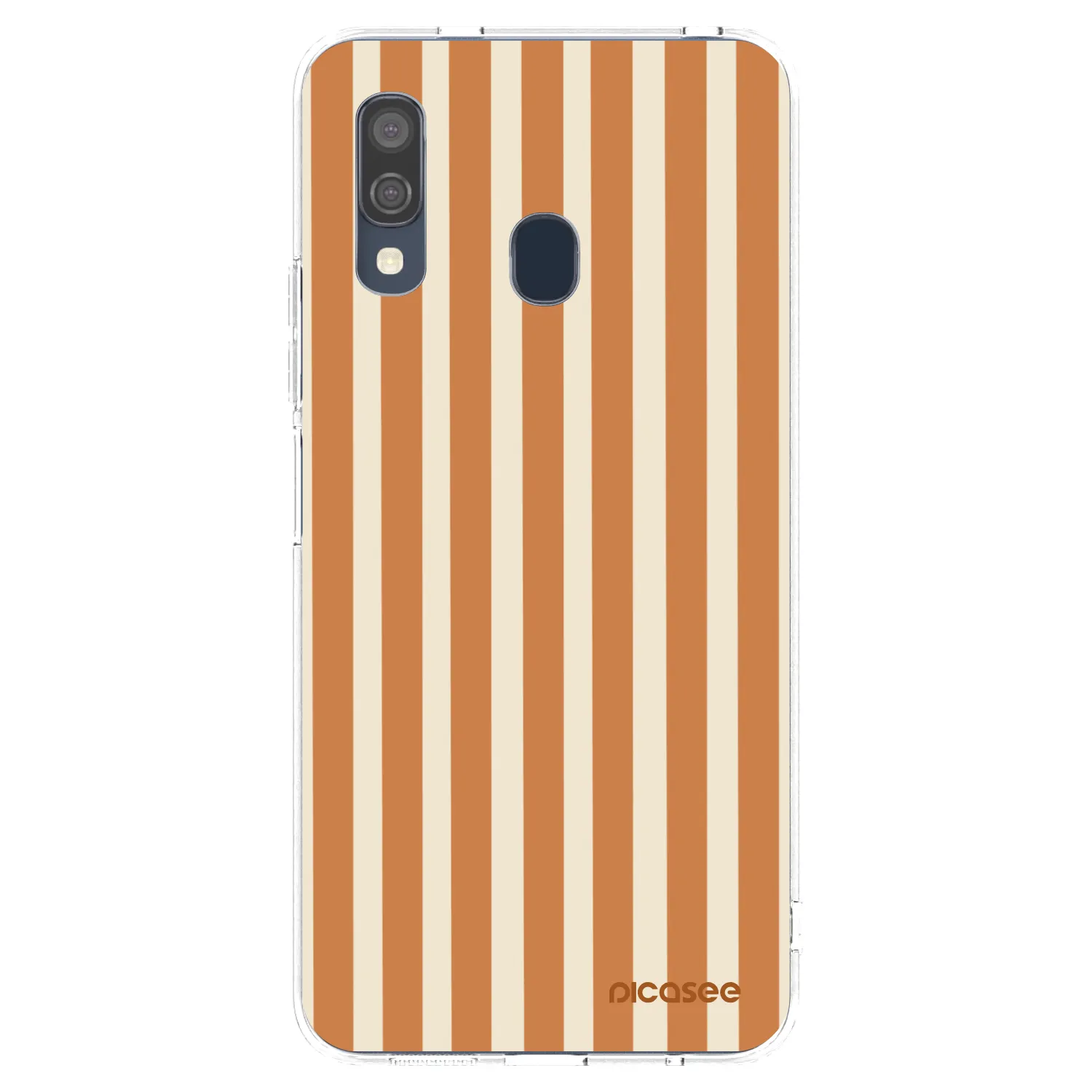 Picasee silikonowe przeźroczyste etui na Samsung Galaxy A40 A405F - Orange lines
