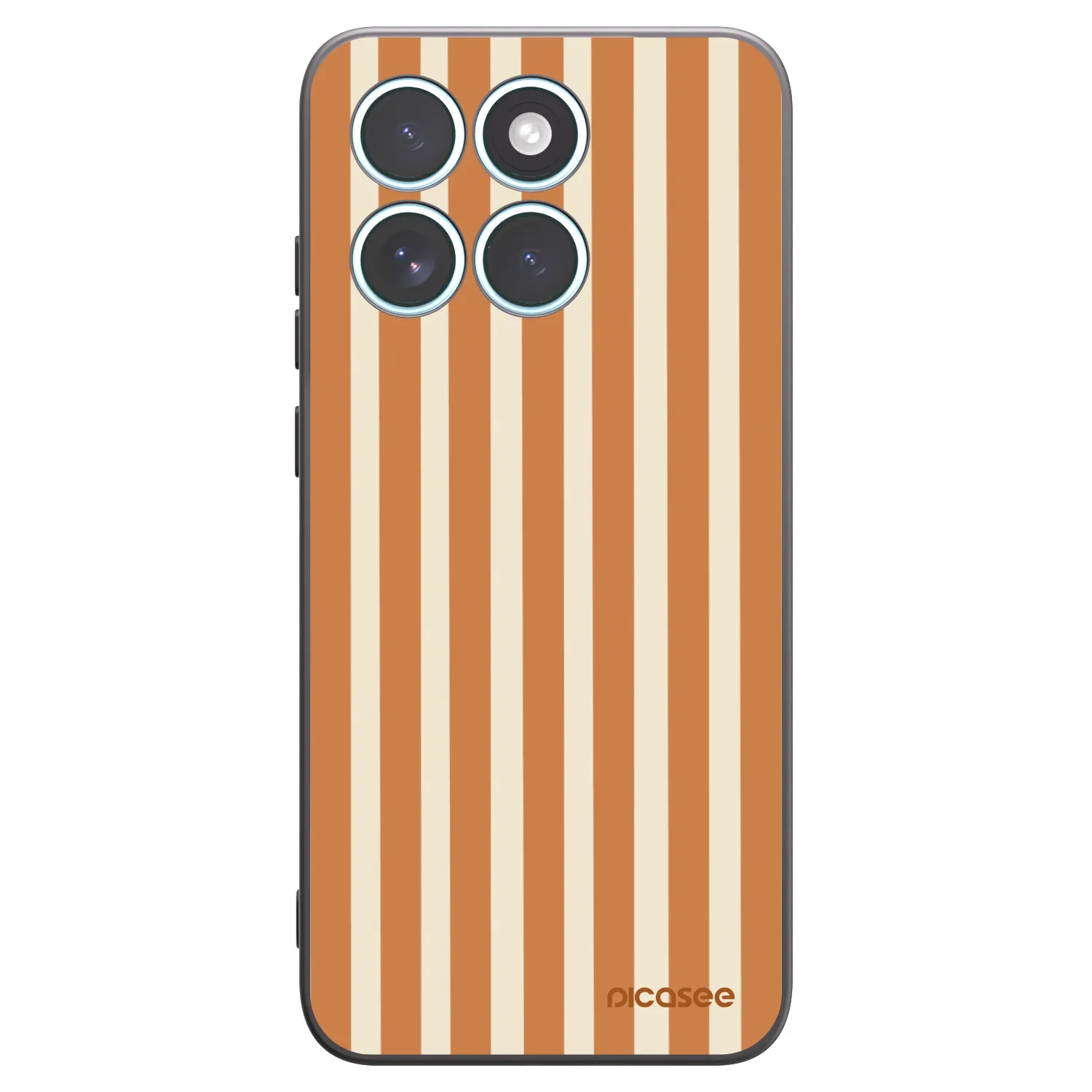 Picasee silikonowe czarne etui na Motorola Edge 70 Fusion - Orange lines